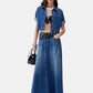 Gonna Lunga Donna Liu Jo In Denim Fluido  UA6171D0319