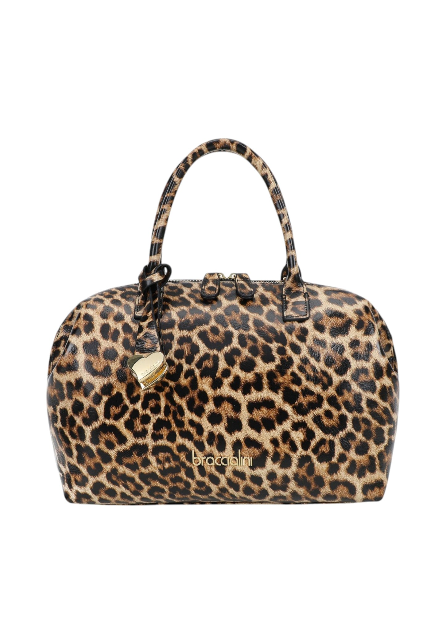 Borsa A Mano Donna Braccialini Bauletto In Pelle Con Stampa Leopard Michelle B19015PP