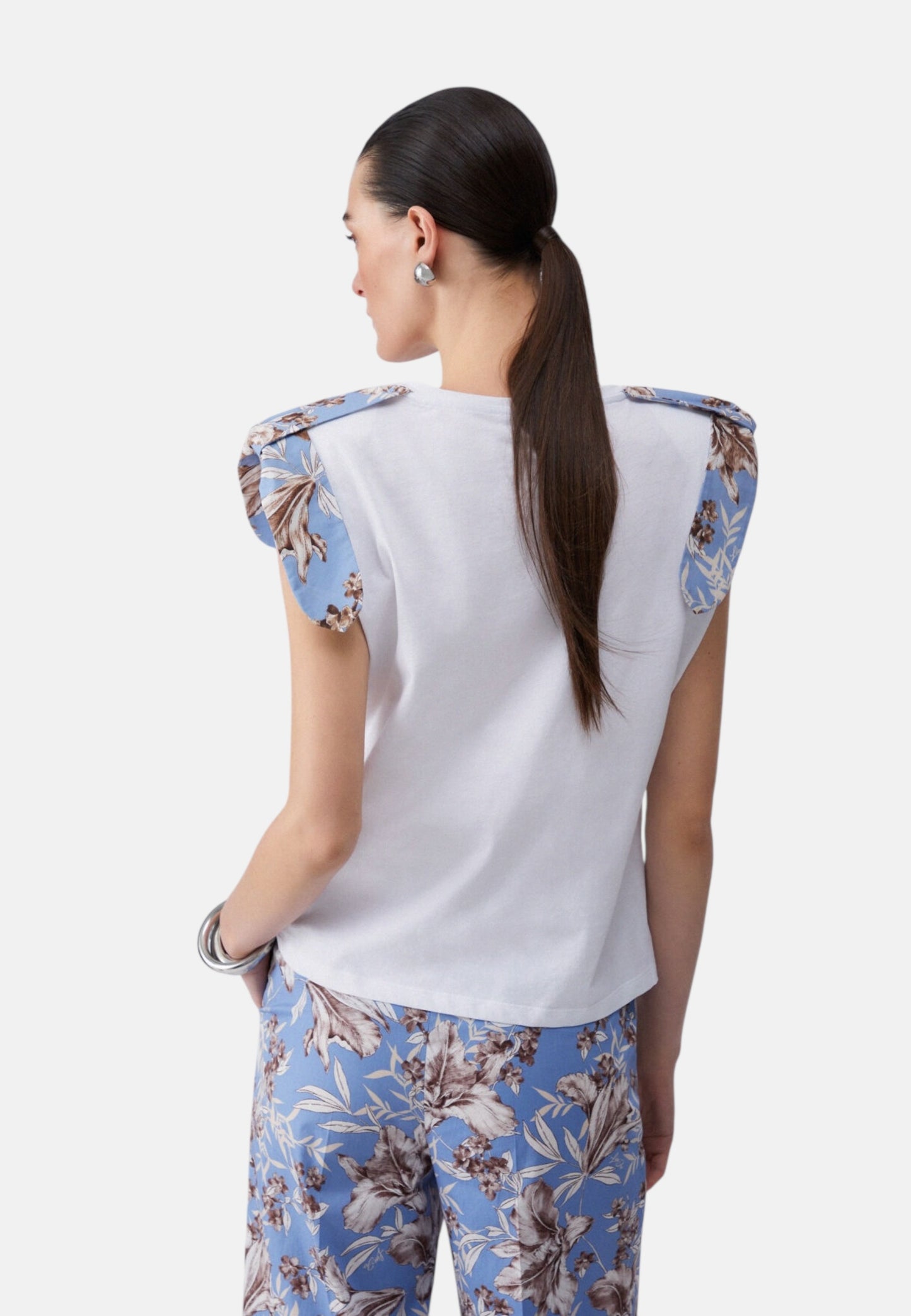 T-Shirt Manica Corta Donna Liu Jo Brown Blue Wave Lily Linea 3.0 WA6201J6308
