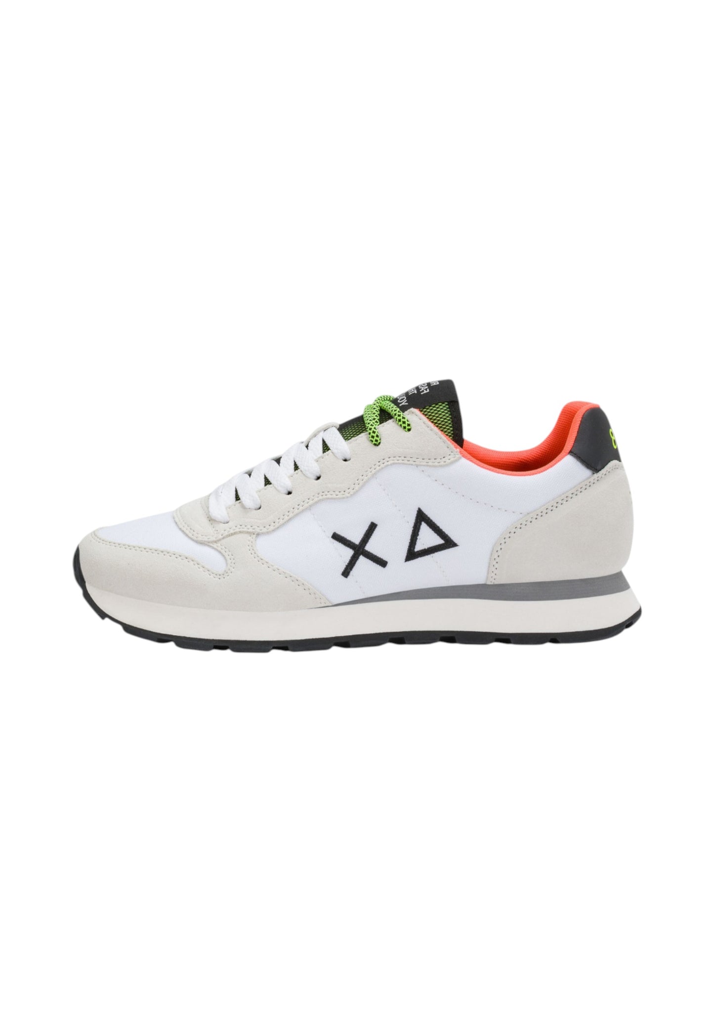 Sneakers Basse Uomo Sun68 Stile Running, Nylon E Suede, Dettagli Fluo, Logo Ricamato Tom Fluo Z46102