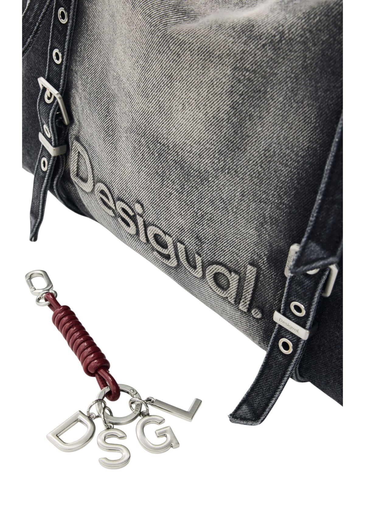 Borsa A Spalla Donna Desigual  Bag Half Logo Denim Lanuza 26WAXD06