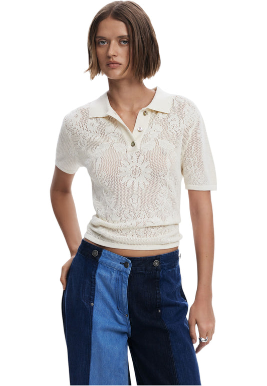 Polo Manica Corta Donna Desigual Traforata Ray