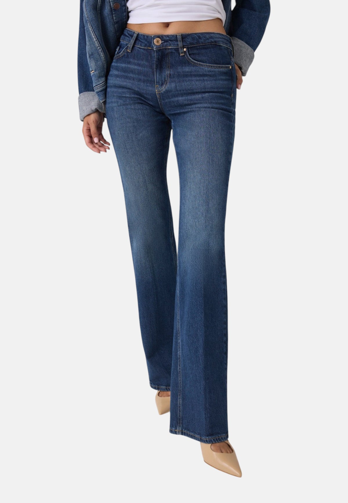 Jeans Bootcut Donna Guess Vita Bassa Beverly W6BAJ7D2097