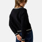 Maglione Scollo A V Donna Guess Righe, Maglia ottoman Gj W6YR01Z0847