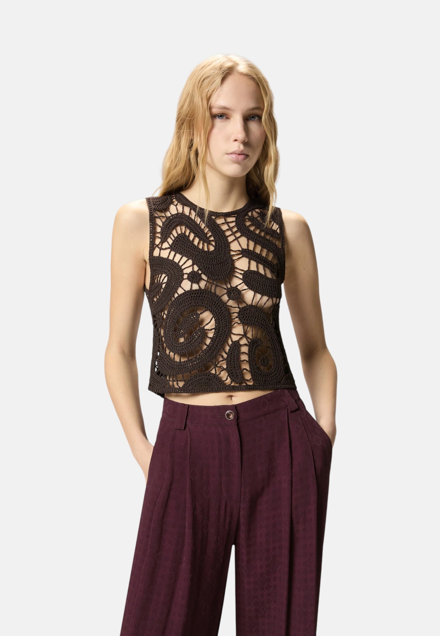 Top  Donna Pinko Crochet Geometric Eruzione 106438A354