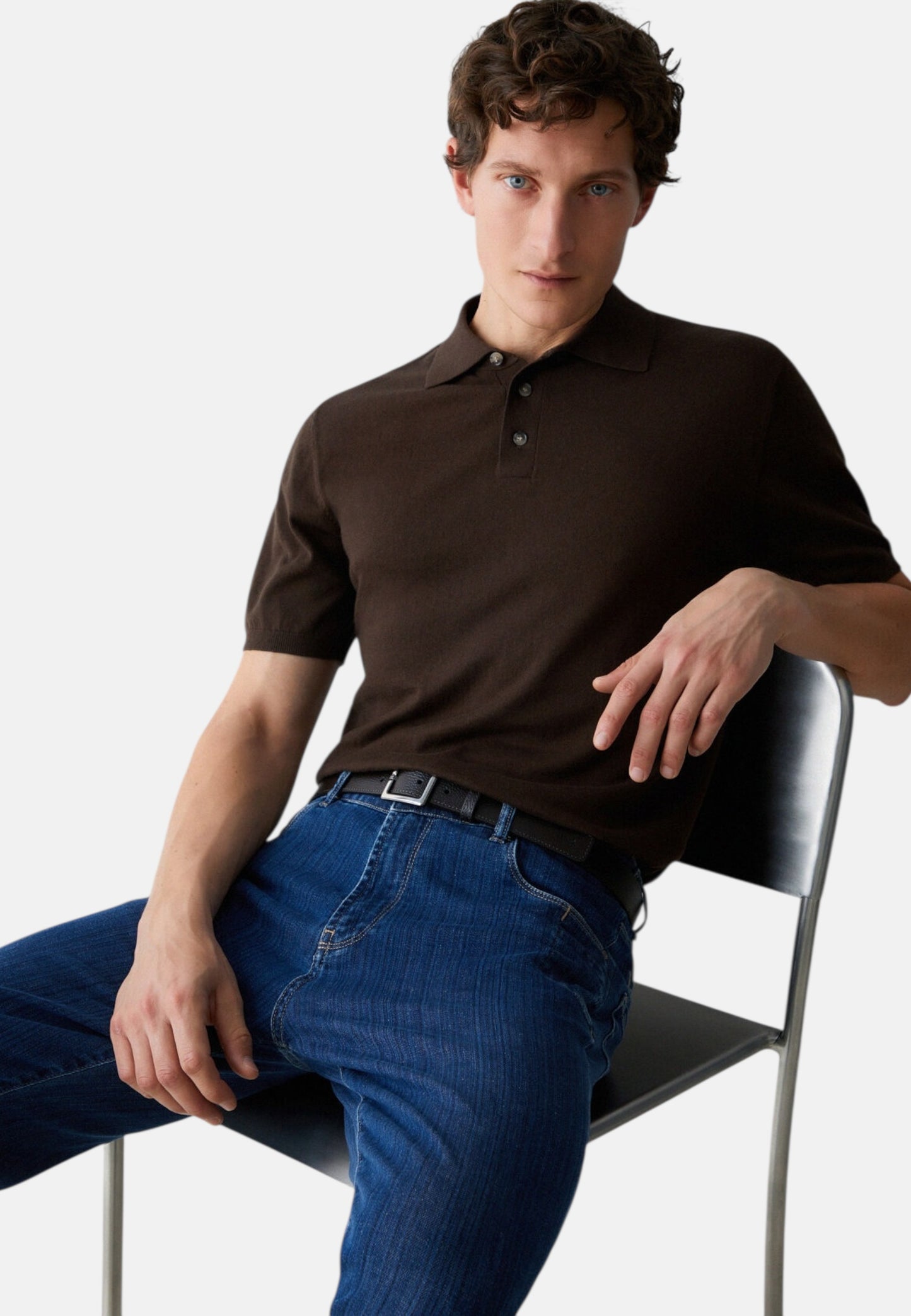 Polo Manica Corta Uomo Liu Jo In Maglia Cotone E Seta  QA6071MA19R