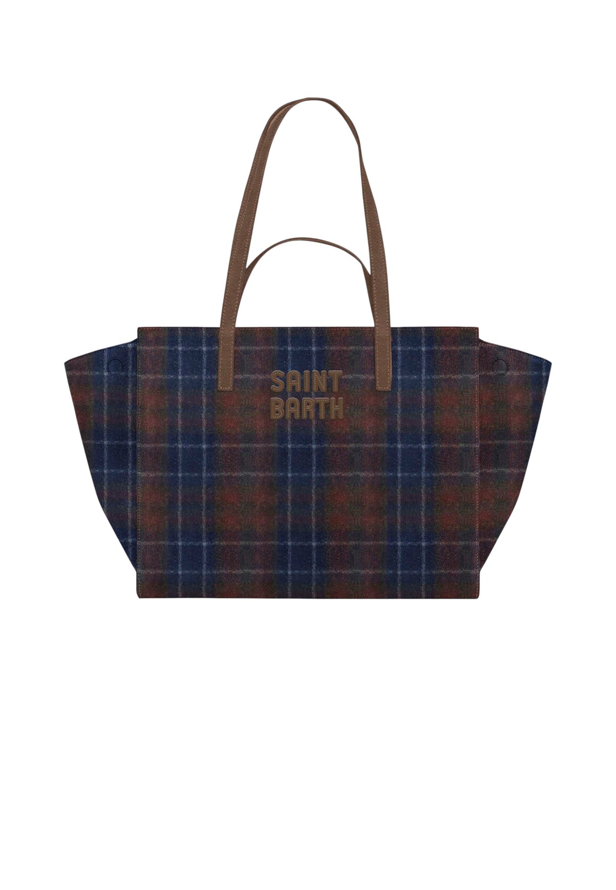Borsa A Spalla Donna Mc2 Saint Barth Logo Sul Davanti, Fantasia Tartan Jour Bag JOBA001-SUEDE-TARTAN