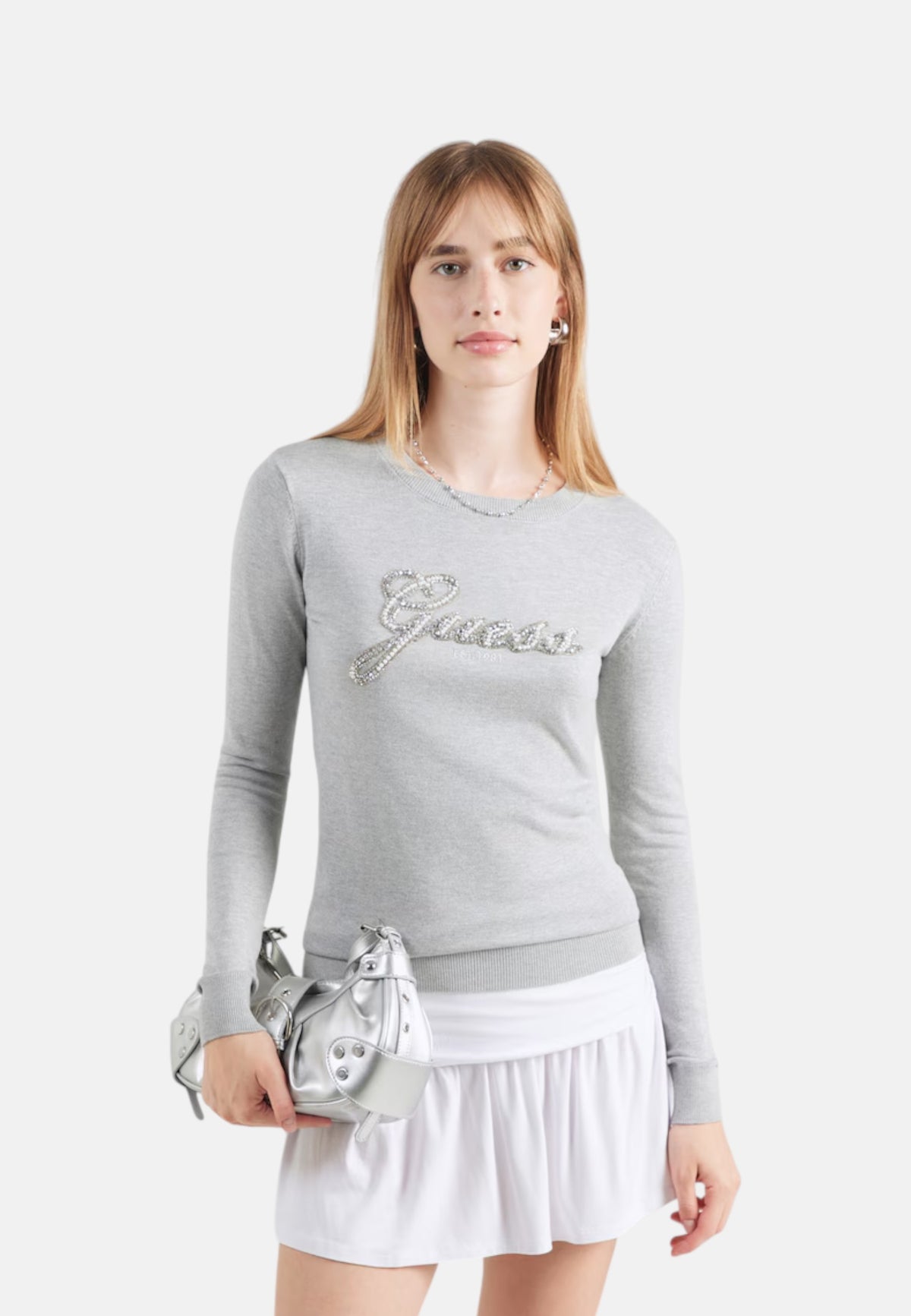 Maglione A Girocollo Donna Guess Logo Georgia W6BR53Z1454