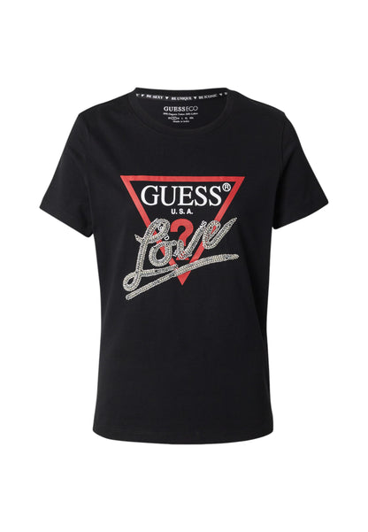 T-Shirt Manica Corta Donna Guess  Triangle Love