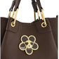 Borsa A Mano Donna Braccialini A Bauletto, Doppio con tracolla removibile e regolabile, Chiusura con clip, Con pochette interna removibile, Charm gioiello a forma di margherita, Dimensioni: 25 x 10.5 x 18 Cm Amy Bijoux B19210YY