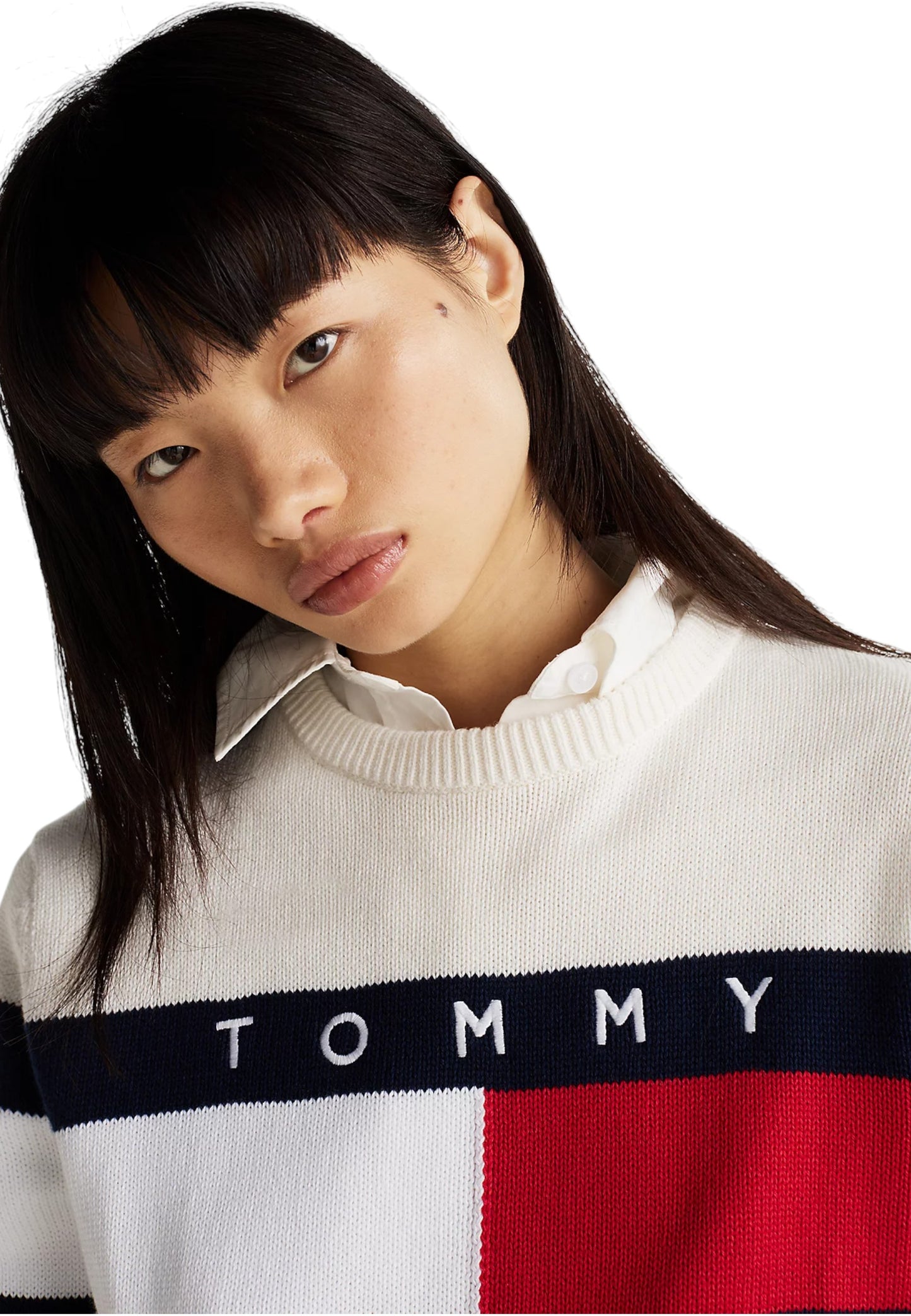 Maglia A Girocollo Donna Tommy Jeans  Tjw Center Flag