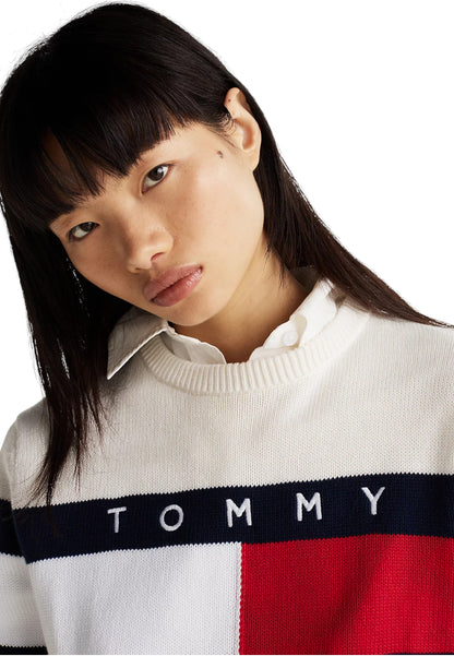 Maglia A Girocollo Donna Tommy Jeans  Tjw Center Flag