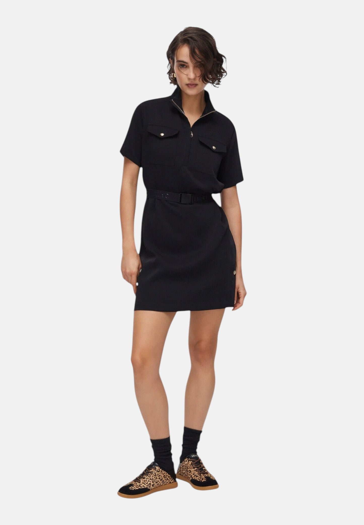 Vestito Corto Donna Liu Jo Tessuto Navetta Tinta Unita Eco Line TA6020TS923
