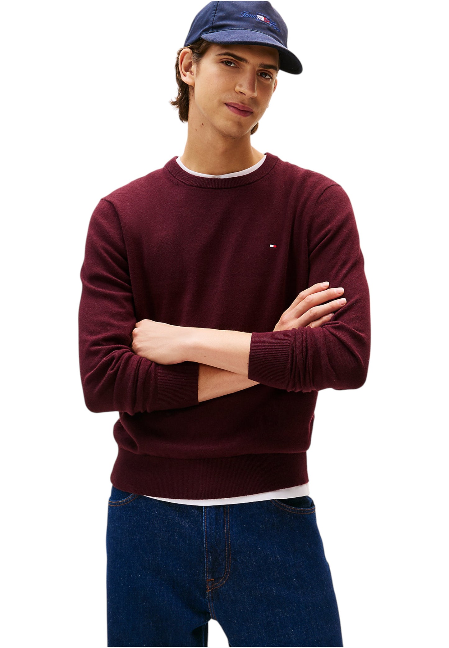Maglione A Girocollo Uomo Tommy Hilfiger Organic Cotton Cashmere Pima MW0MW28046
