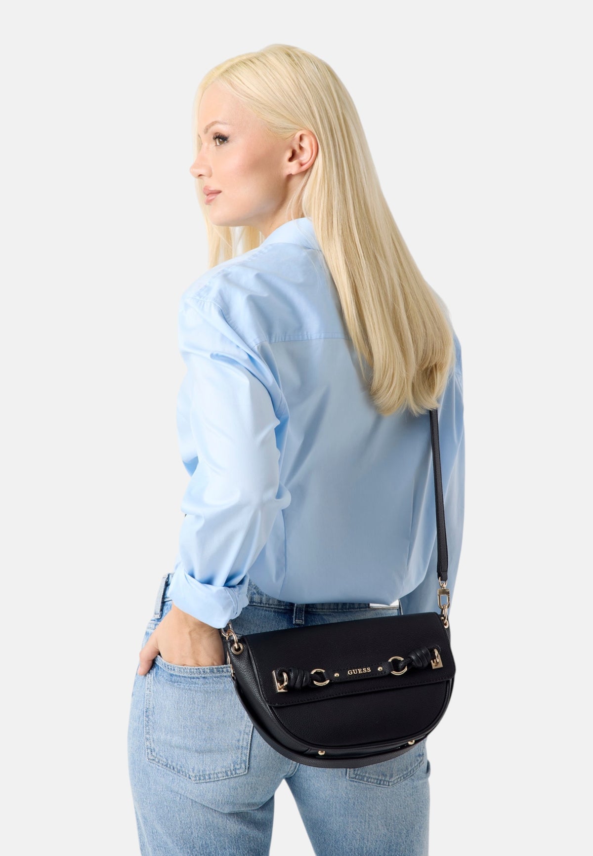 Borsa A Spalla Donna Guess Flap Shoulder Bag Camelia HWBG9742190
