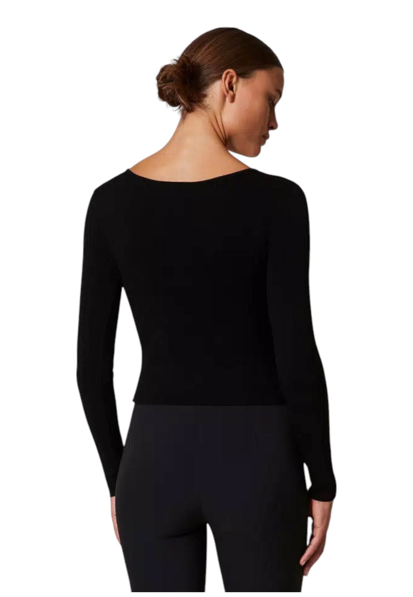 Maglia Scollo A V Donna Twinset In Viscosa Stretch E Oval T Doppio Uso  242TT3031