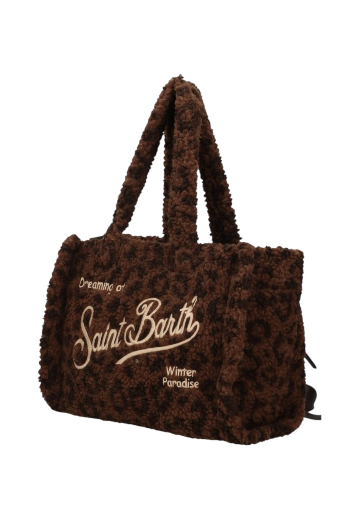 Borsa A Mano Donna Mc2 Saint Barth Logo Sul Davanti, Doppi Manici, La Stampa Leopardata Colette Teddy COL0032-DARK-LEOPARD