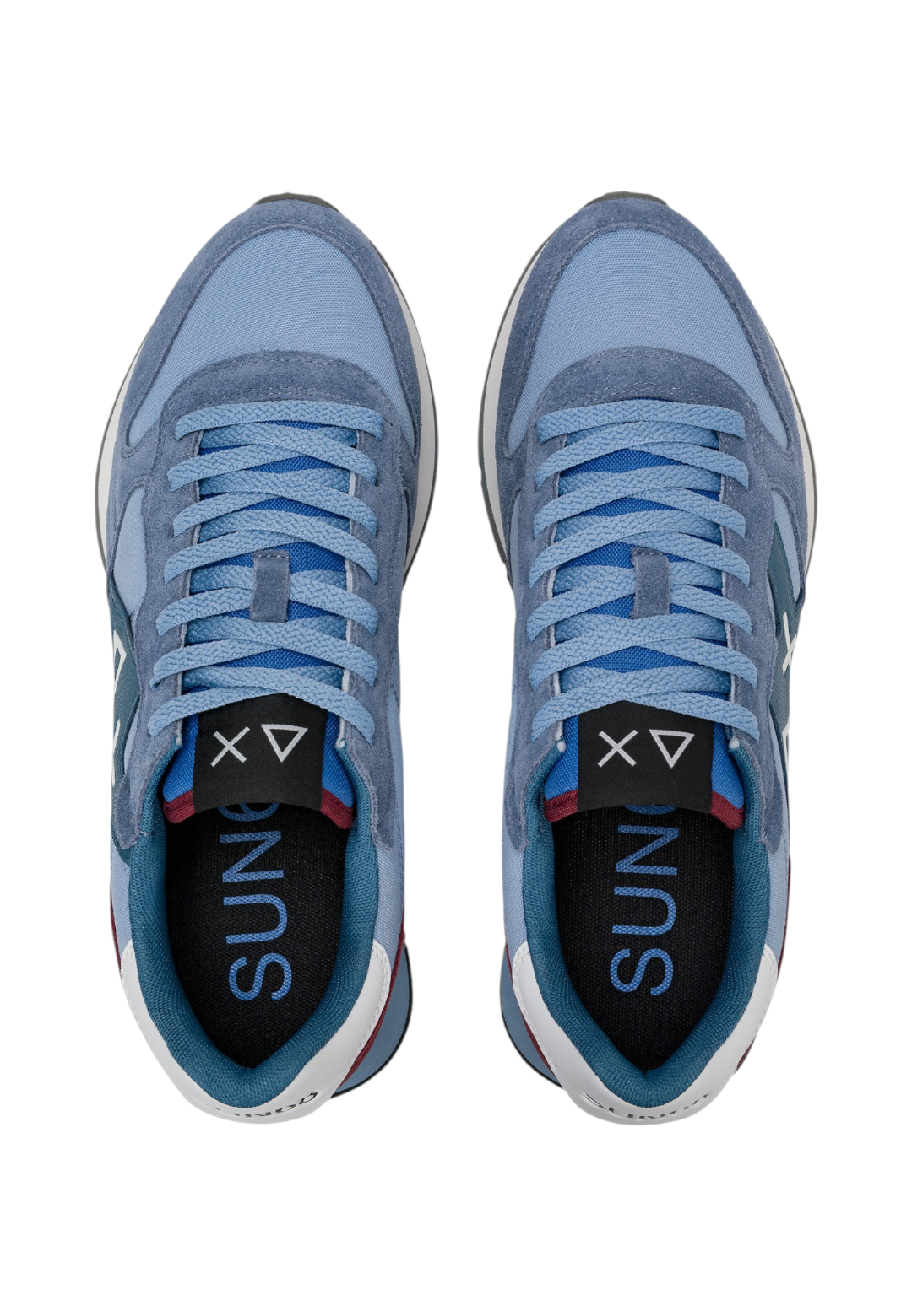 Sneakers Basse Uomo Sun68 Stile Running, Nylon E Suede, Maxi Logo Ricamato, Dettagli A Contrasto Jaki 2.0 Solid Z46121