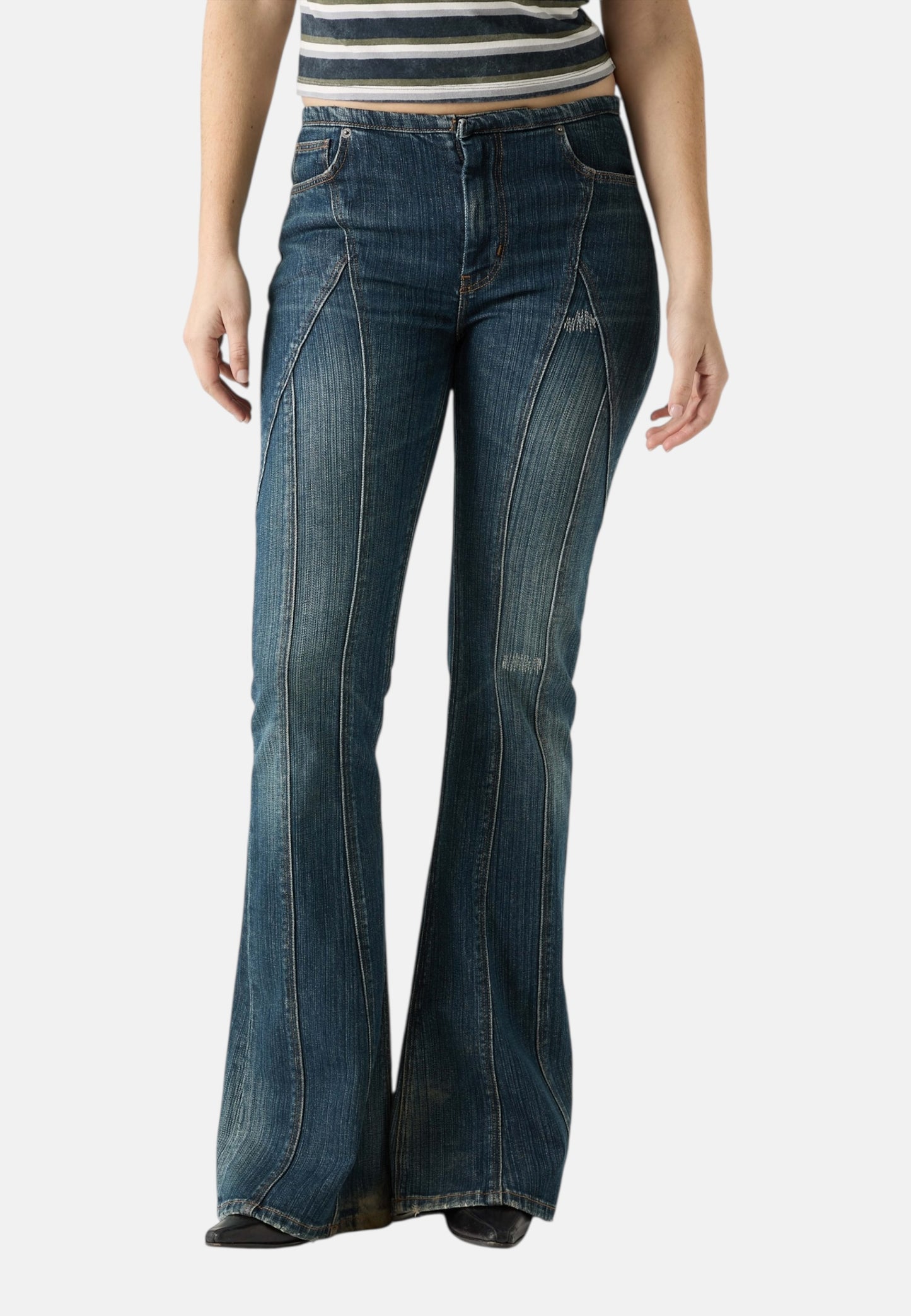 Jeans Flare Fit Donna Guess Stricky Dark Wash Go Low Rise Extra Flare W6RA2WD6672