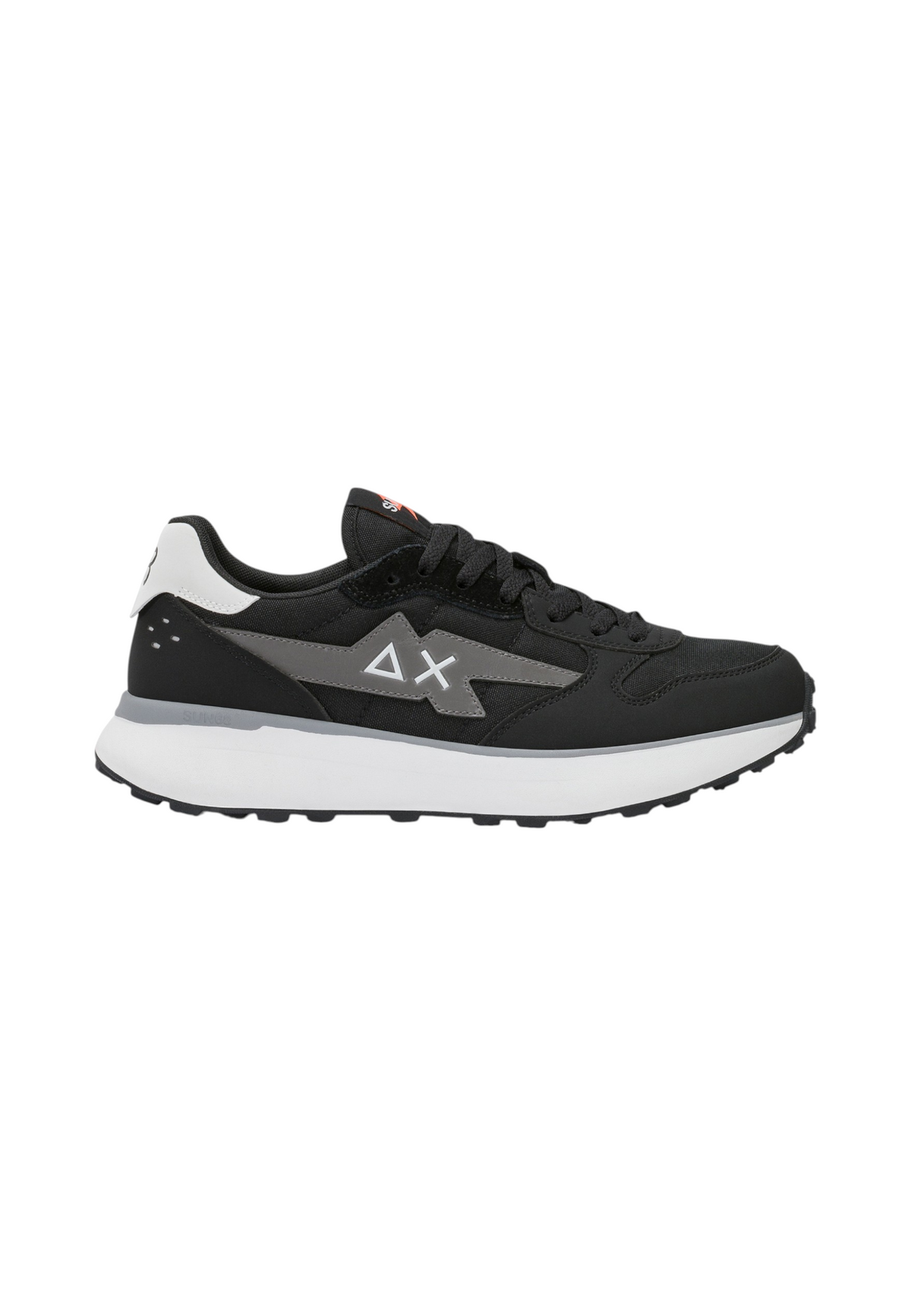 Sneakers Basse Uomo Sun68 Stile Running, Nylon E PU, Patch Fulmine Niki 4.0 Solid Z46133