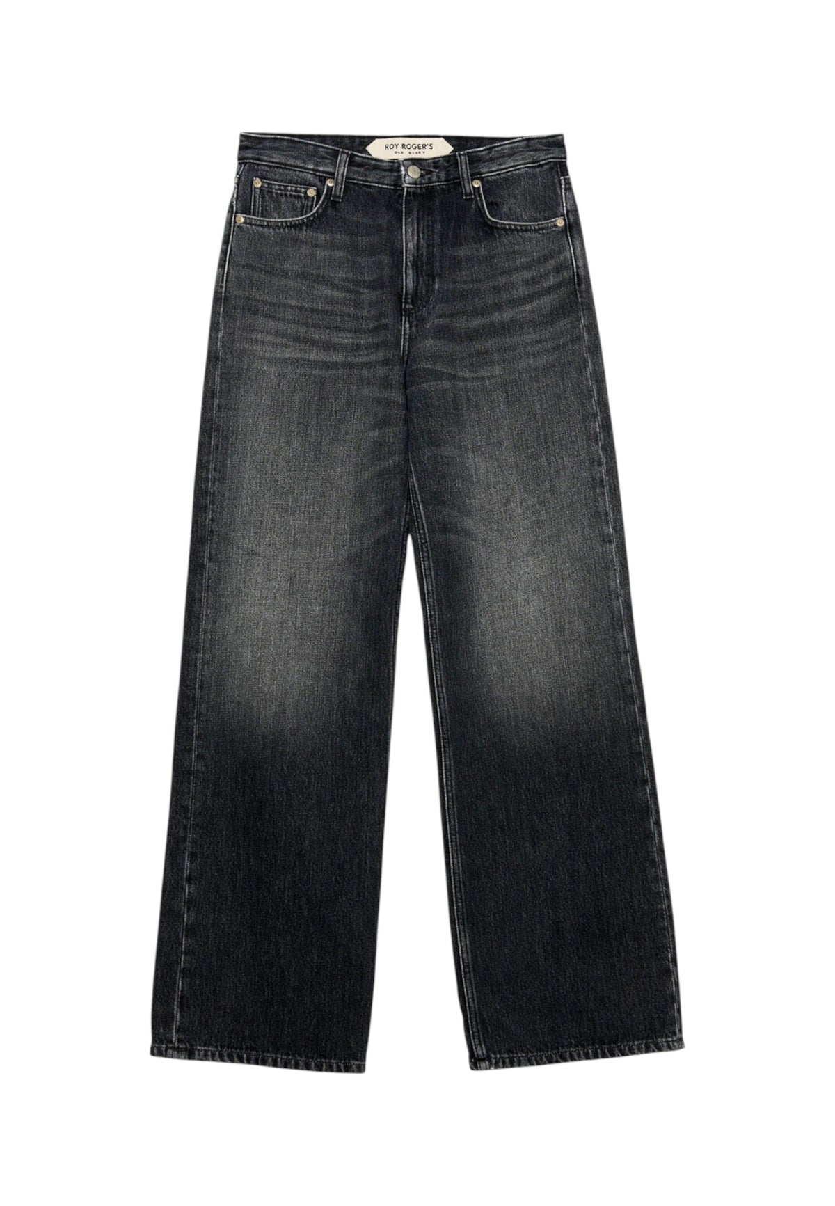 Jeans Boyfriend Fit Donna Roy Roger's Denim nero di cotone, lavaggio Blackboard, linea Old Glory New Oskar OLD GLORY ROG0001CT303267