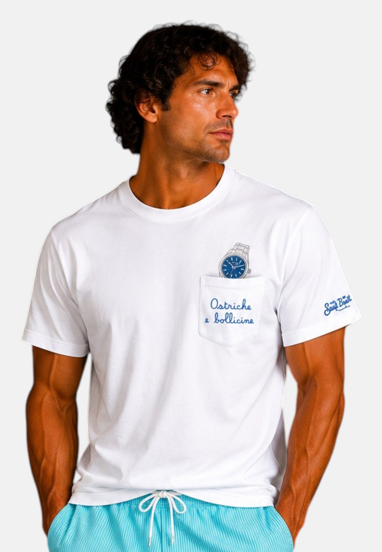 T-Shirt Manica Corta Uomo Mc2 Saint Barth Ostriche Bollicine Austin AUS0001
