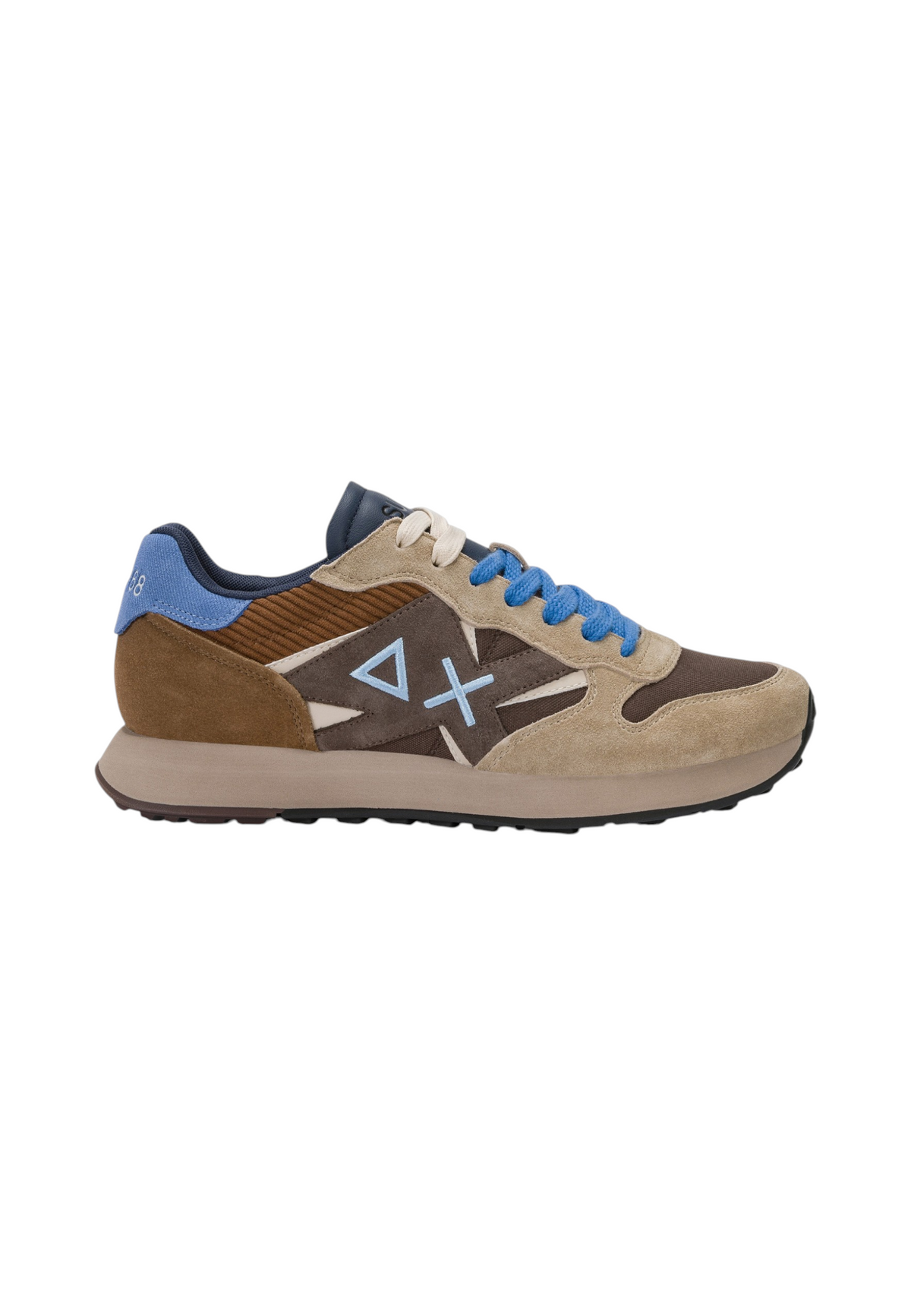Sneakers Basse Uomo Sun68 Stile Running, Nylon E Suede, Maxi Logo Jaki Winter Z46125