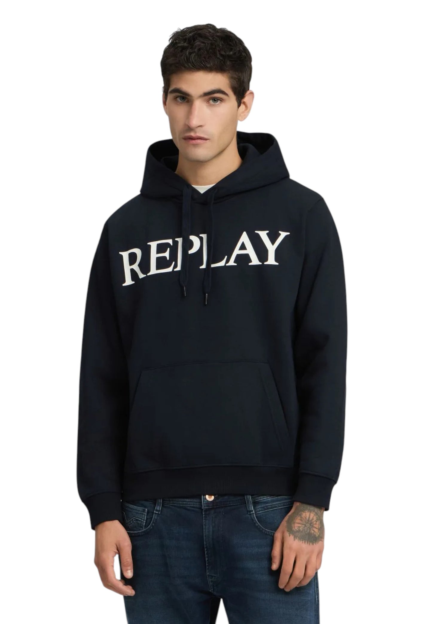 Felpa Con Cappuccio Uomo Replay Con Lettering  M3104 .000.23832