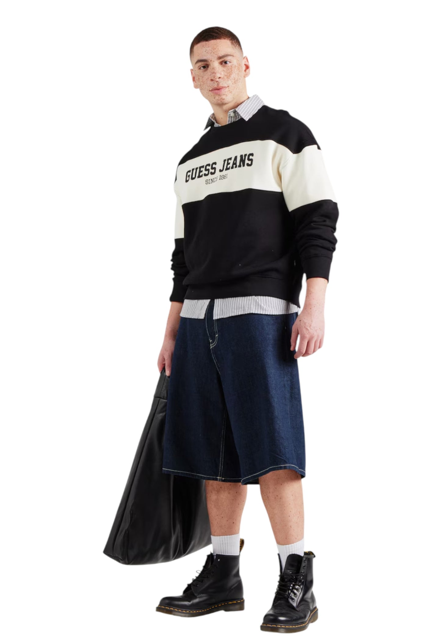 Felpa A Girocollo Uomo Guess  Gj Horizont Stripe M4BQ39K9V31