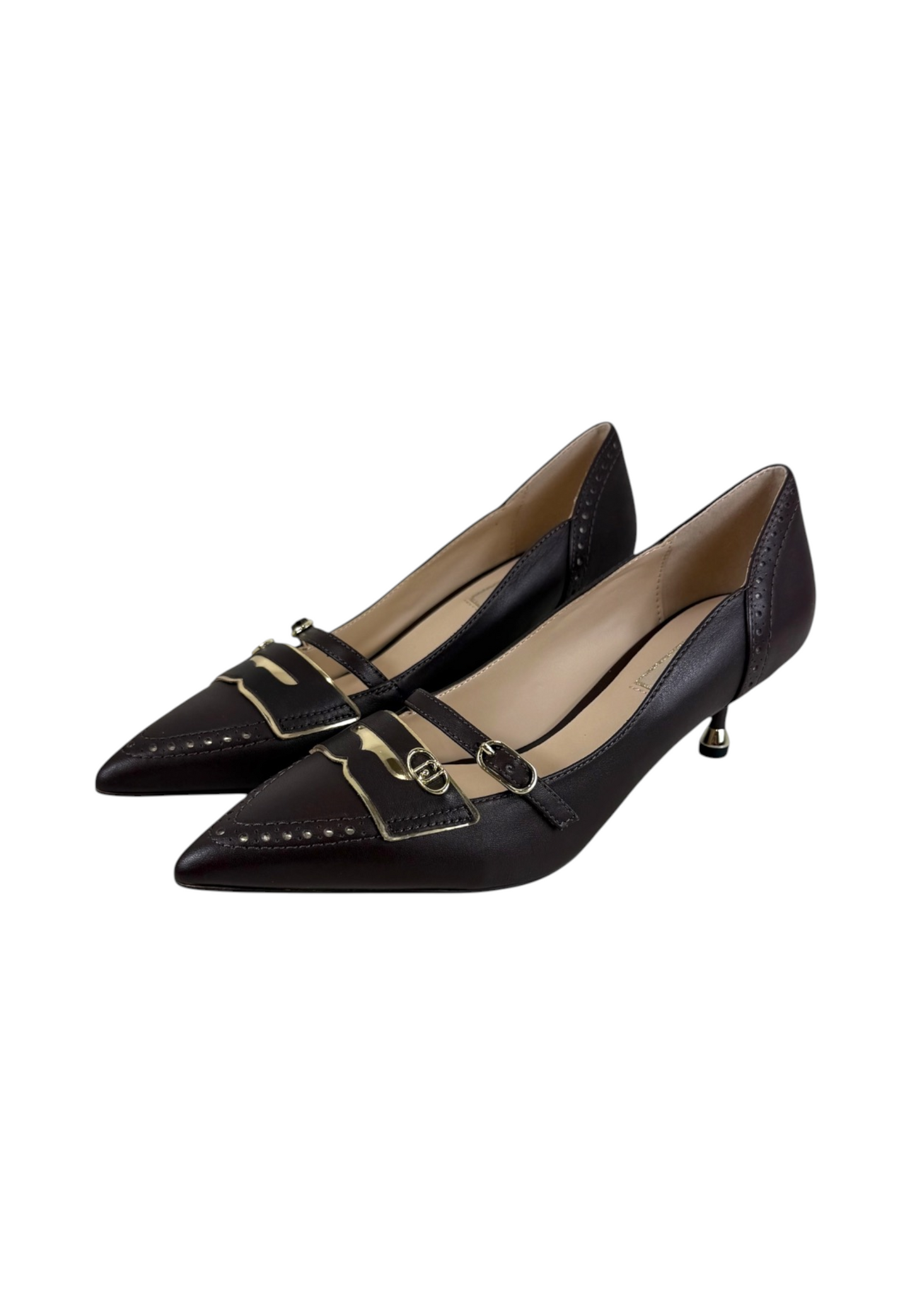 Decollete  Donna Liu Jo In Pelle Con Tacco Kitten E Cinturino Decorativo Deva 20 SF6011PX885