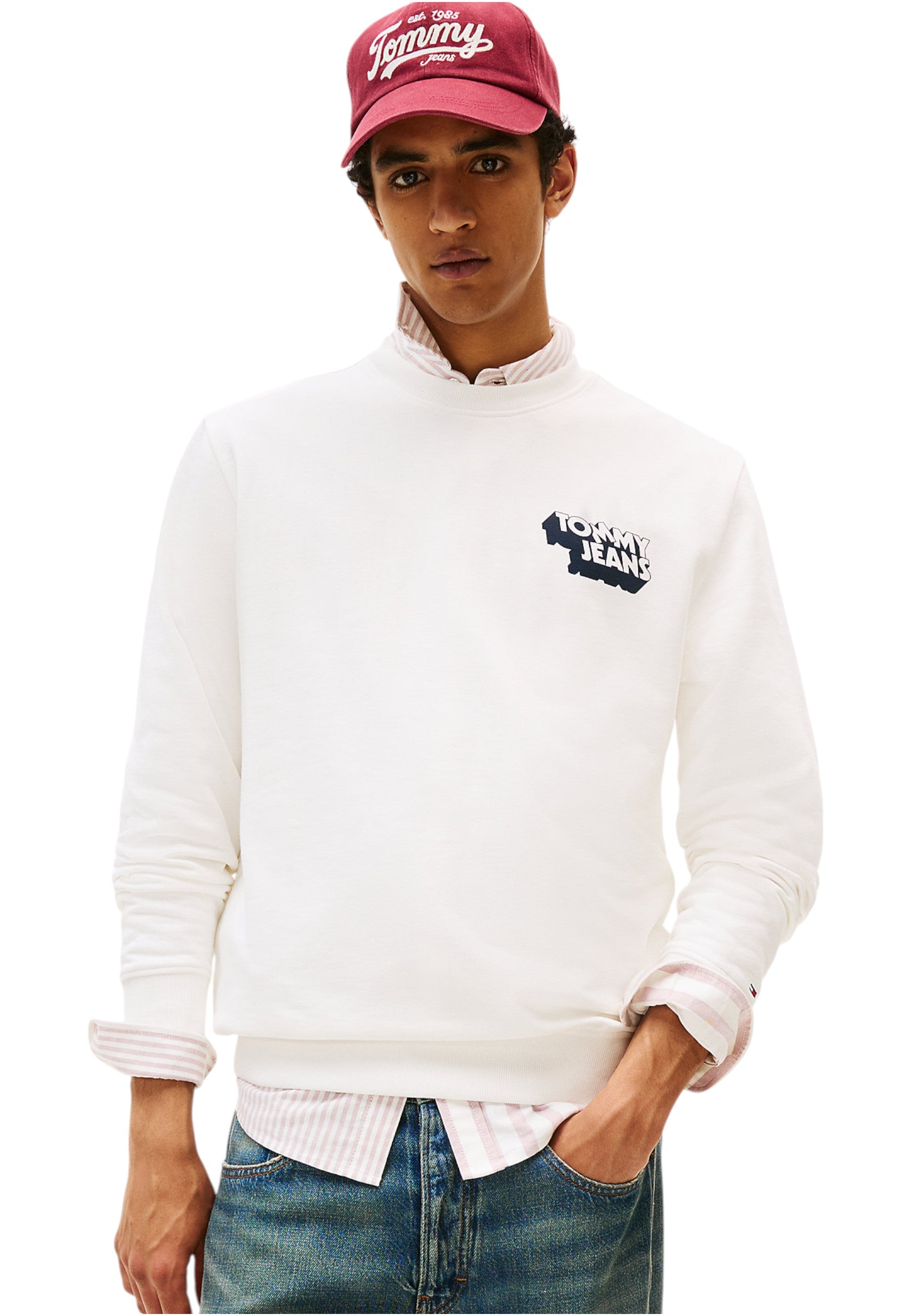 Felpa A Girocollo Uomo Tommy Jeans  Tjm Regular Stack DM0DM21640