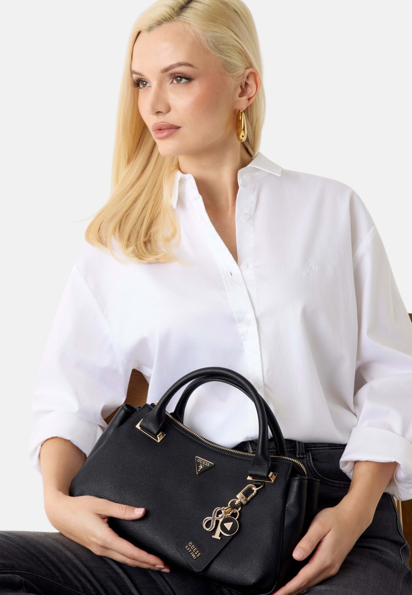 Borsa A Mano Donna Guess Triple Comp Satchel Evie HWBG9664060