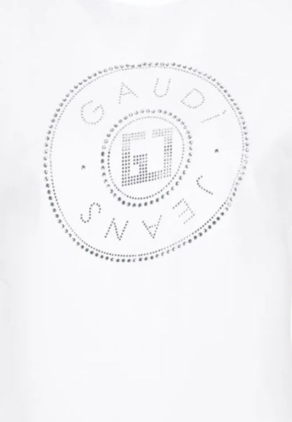 T-Shirt Manica Corta Donna Gaudi Con Maniche In Pizzo