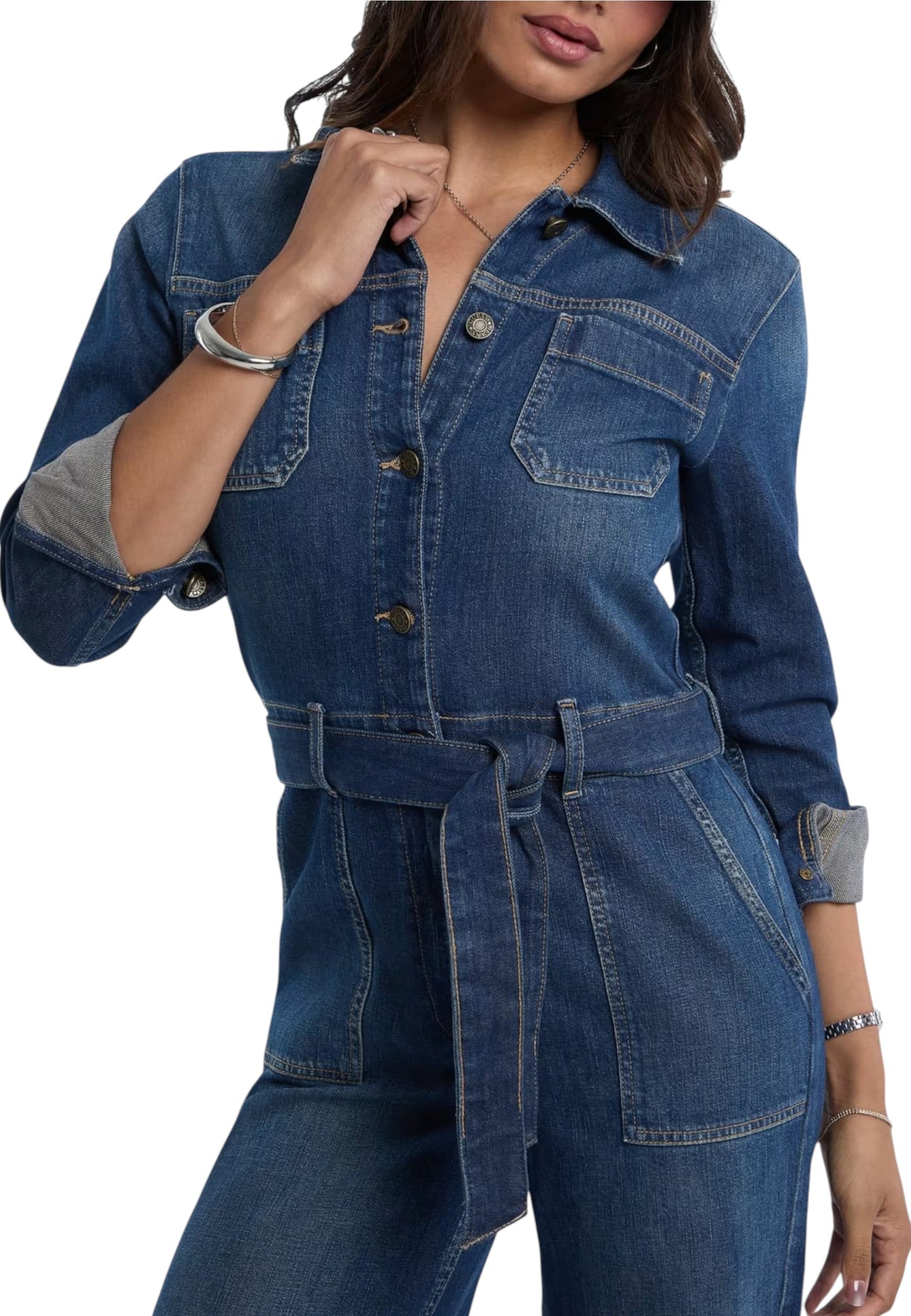 Pantaloni Salopette Donna Guess In Denim Gj Coverall W5BD97D0026