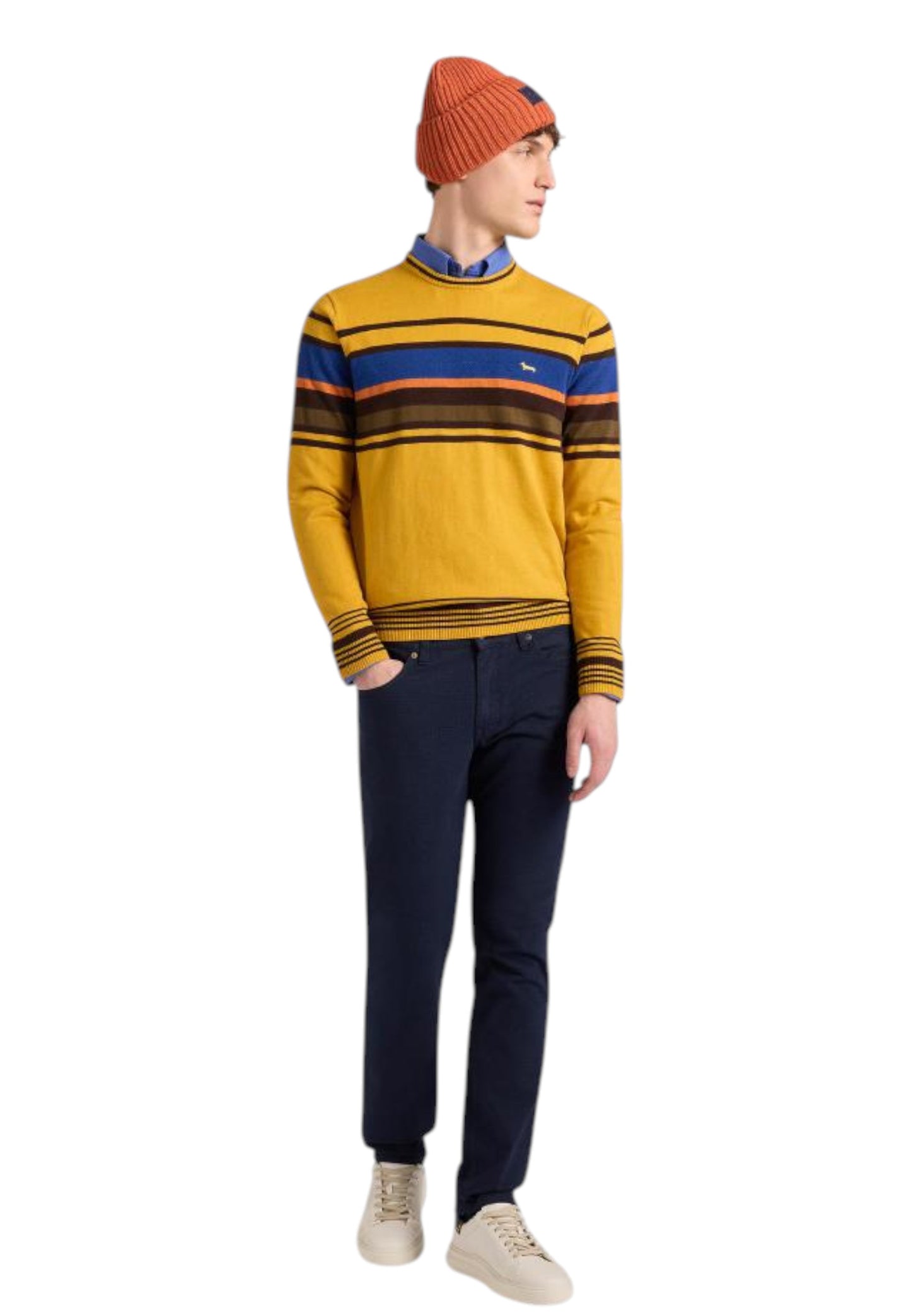 Maglione A Girocollo Uomo Harmont & Blaine Righe Piazzate 3D  HRP823030788