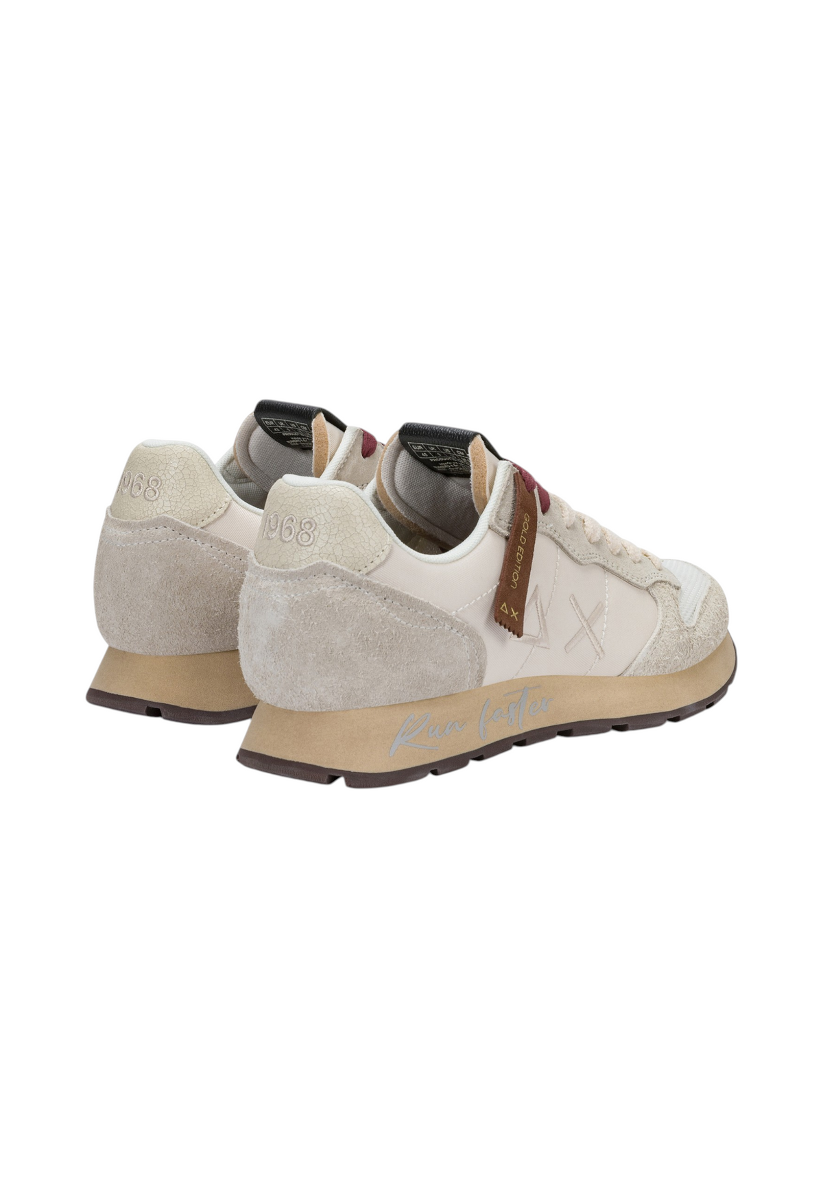Sneakers Basse Uomo Sun68 Stile Running, Nylon E Suede, Effetto Vintage, Logo Ricamato Tom Vintage Z46105