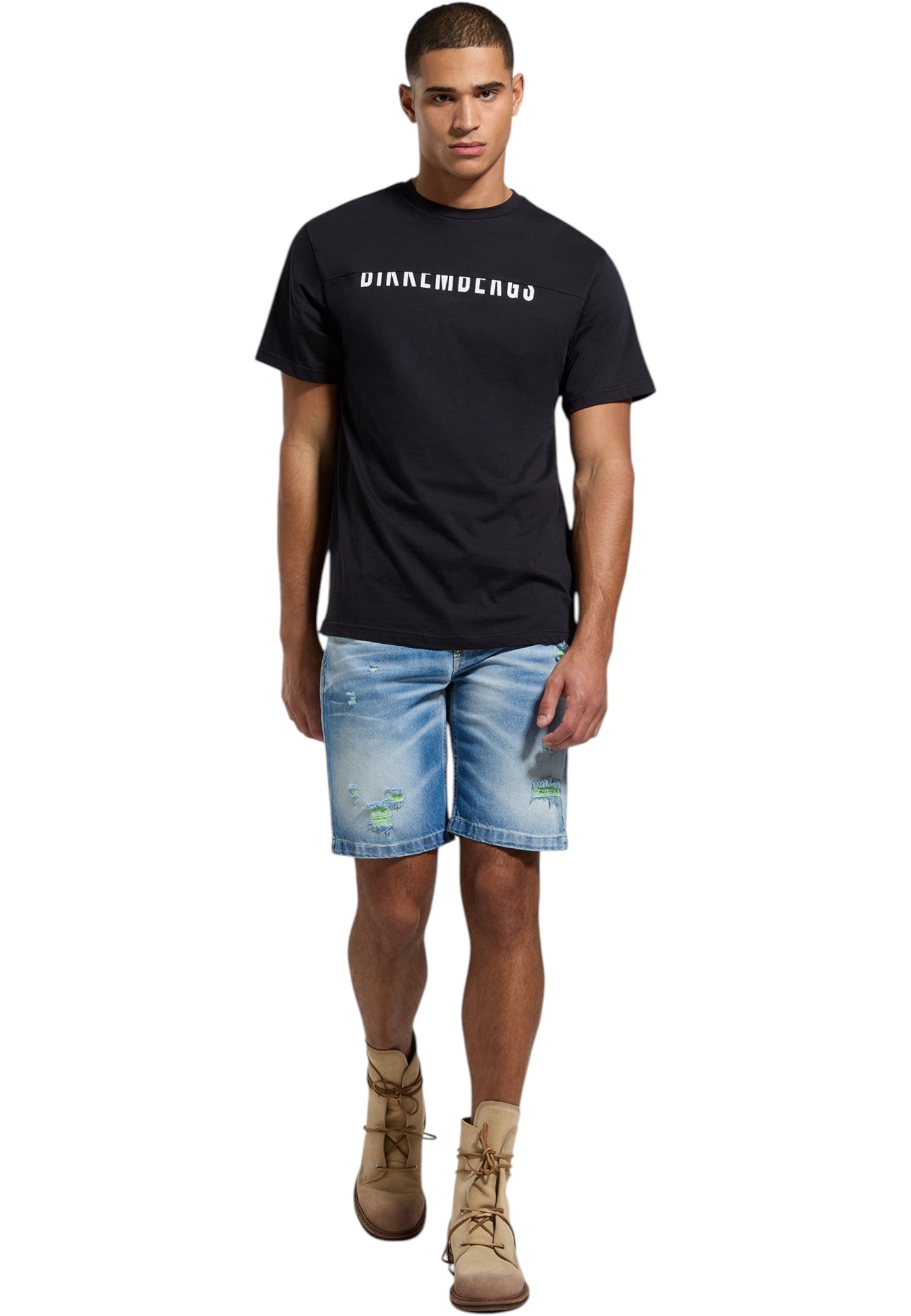 T-Shirt Manica Corta Uomo Bikkembergs Logo Spezzato