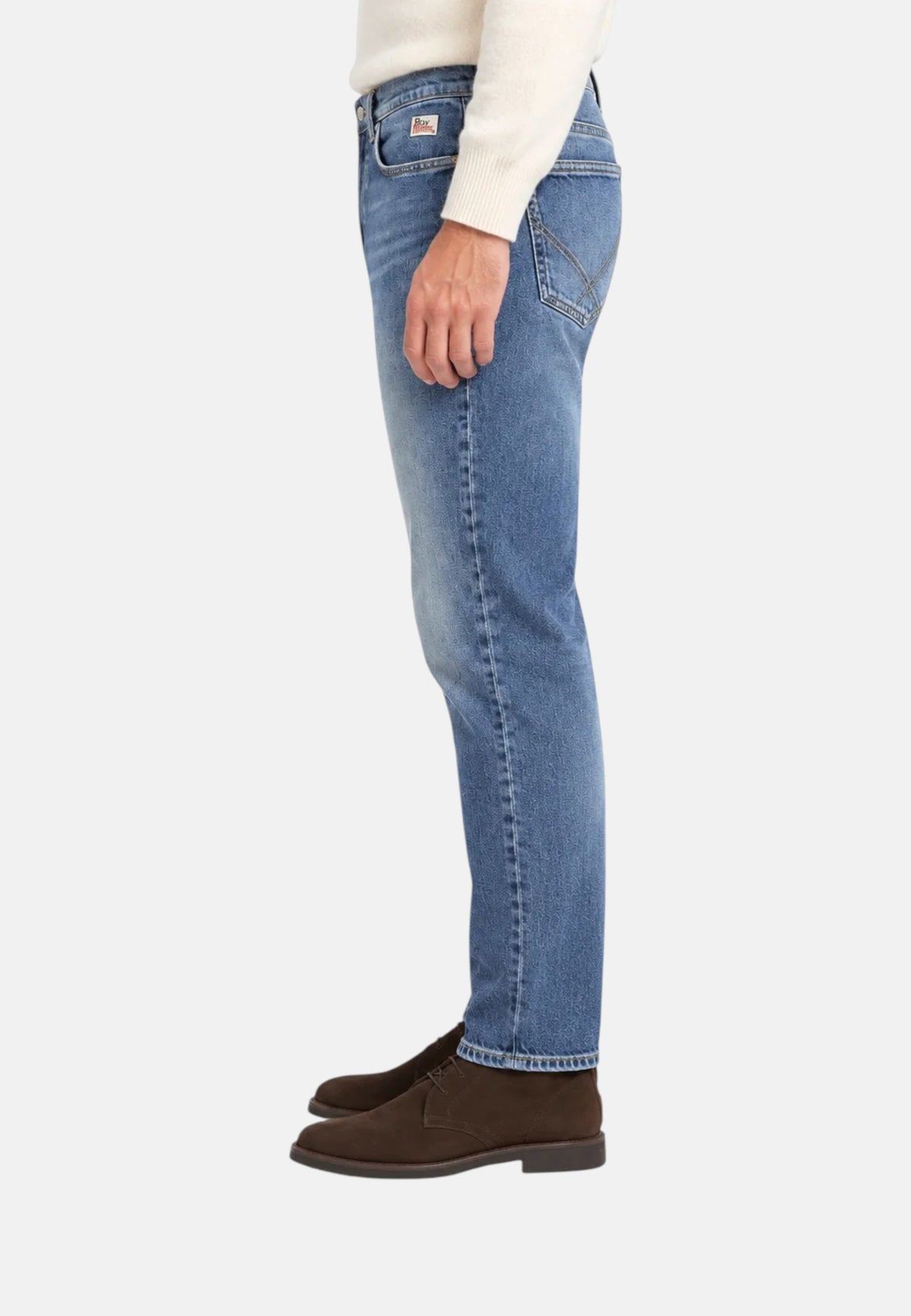 Jeans Carrot Fit Uomo Roy Roger's Denim di cotone elasticizzato, lavaggio Alabama, linea Re-Search Dapper Re-Search RSC002D6123257