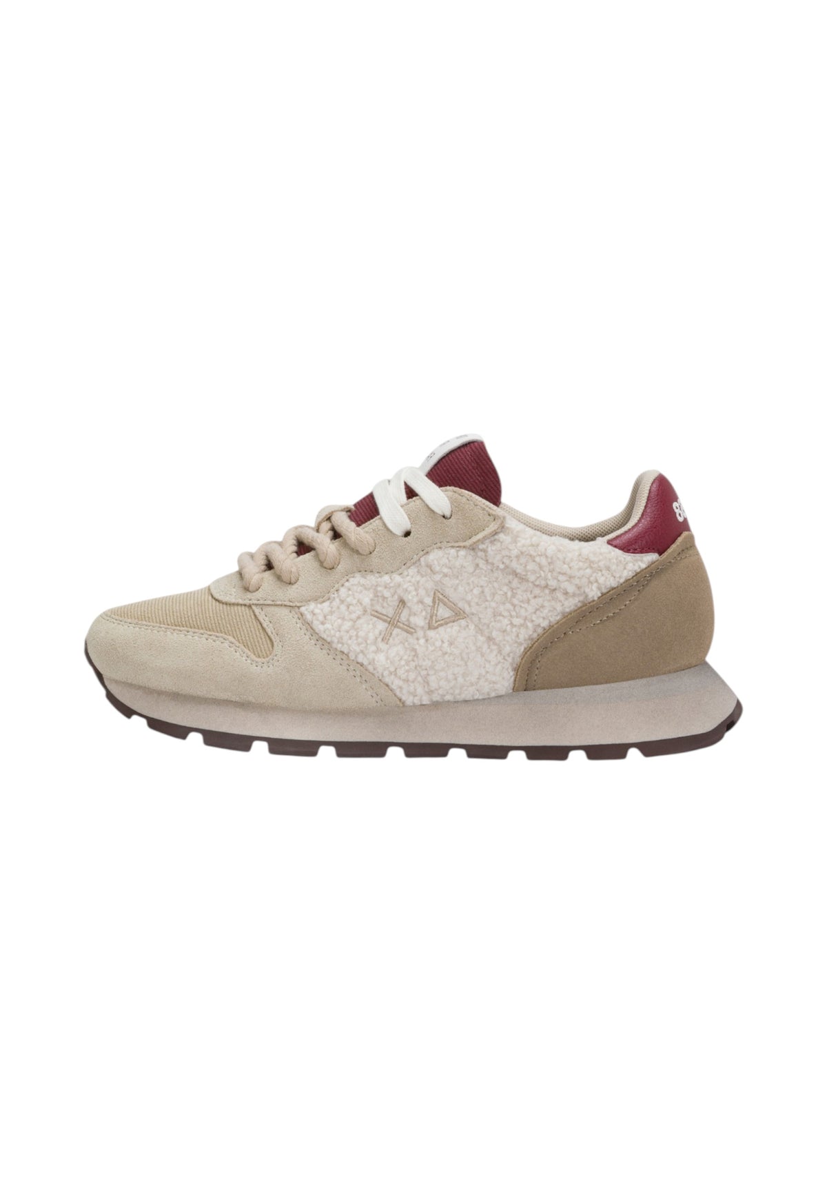 Sneakers Basse Donna Sun68 Stile Running, Suede E Tessuto, Effetto Teddy Ally Winter Z46208