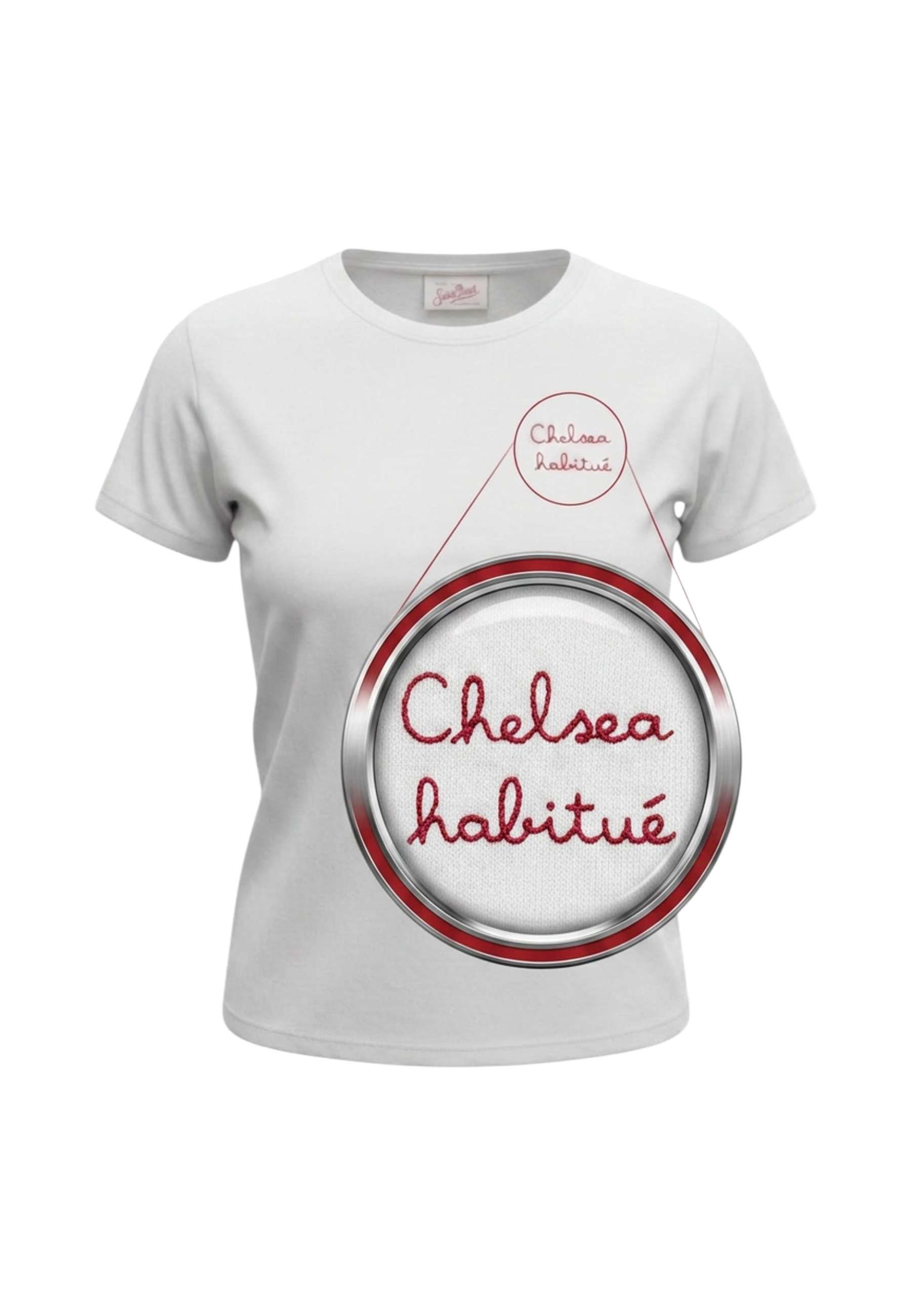 T-Shirt Manica Corta Donna Mc2 Saint Barth Chelsea Habitue Embroidery Emilie EMI0001