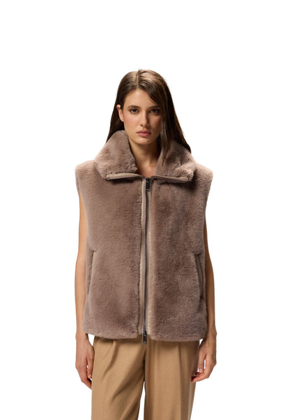 Pelliccia Sintetica Donna Pinko Smanicata Aspen Soft Deyn Gilet 105107A2WN