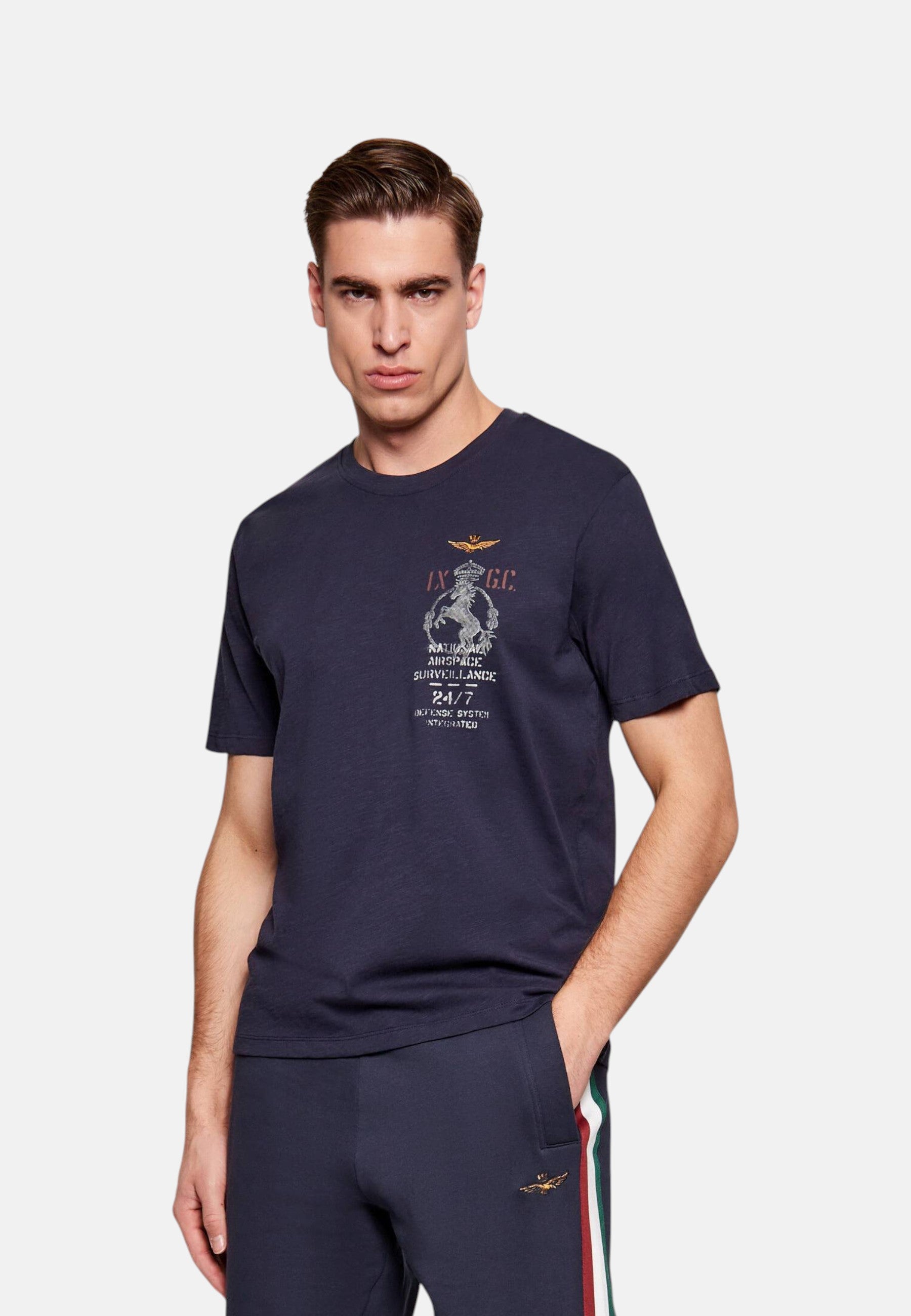 T-Shirt Manica Corta Uomo Aeronautica Militare IX Gruppo Caccia  261TS2543UJ00686
