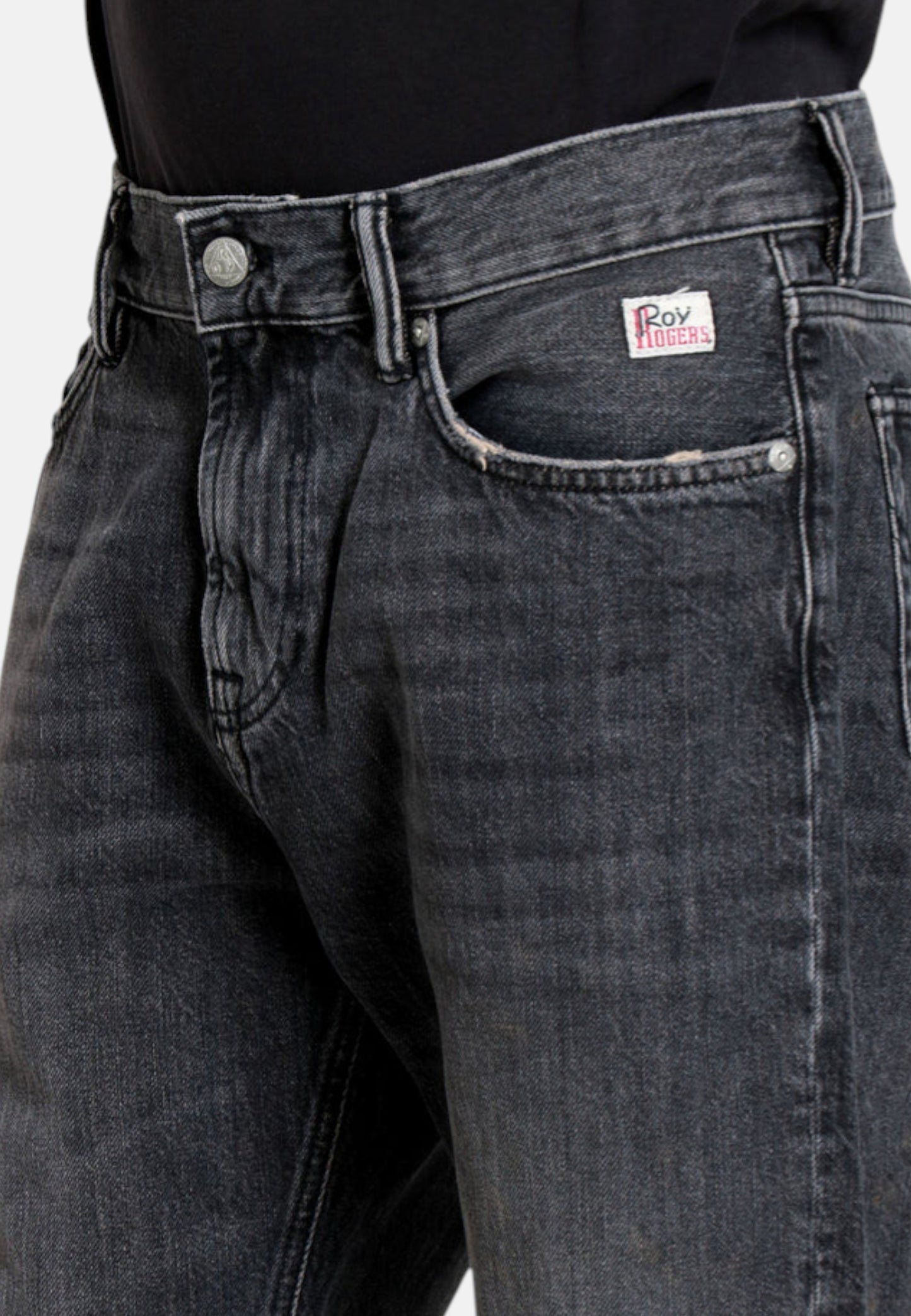 Jeans Carrot Fit Uomo Roy Roger's In Denim Nero Dapper RE-SEARCH Dalt villa RSC002N1263182