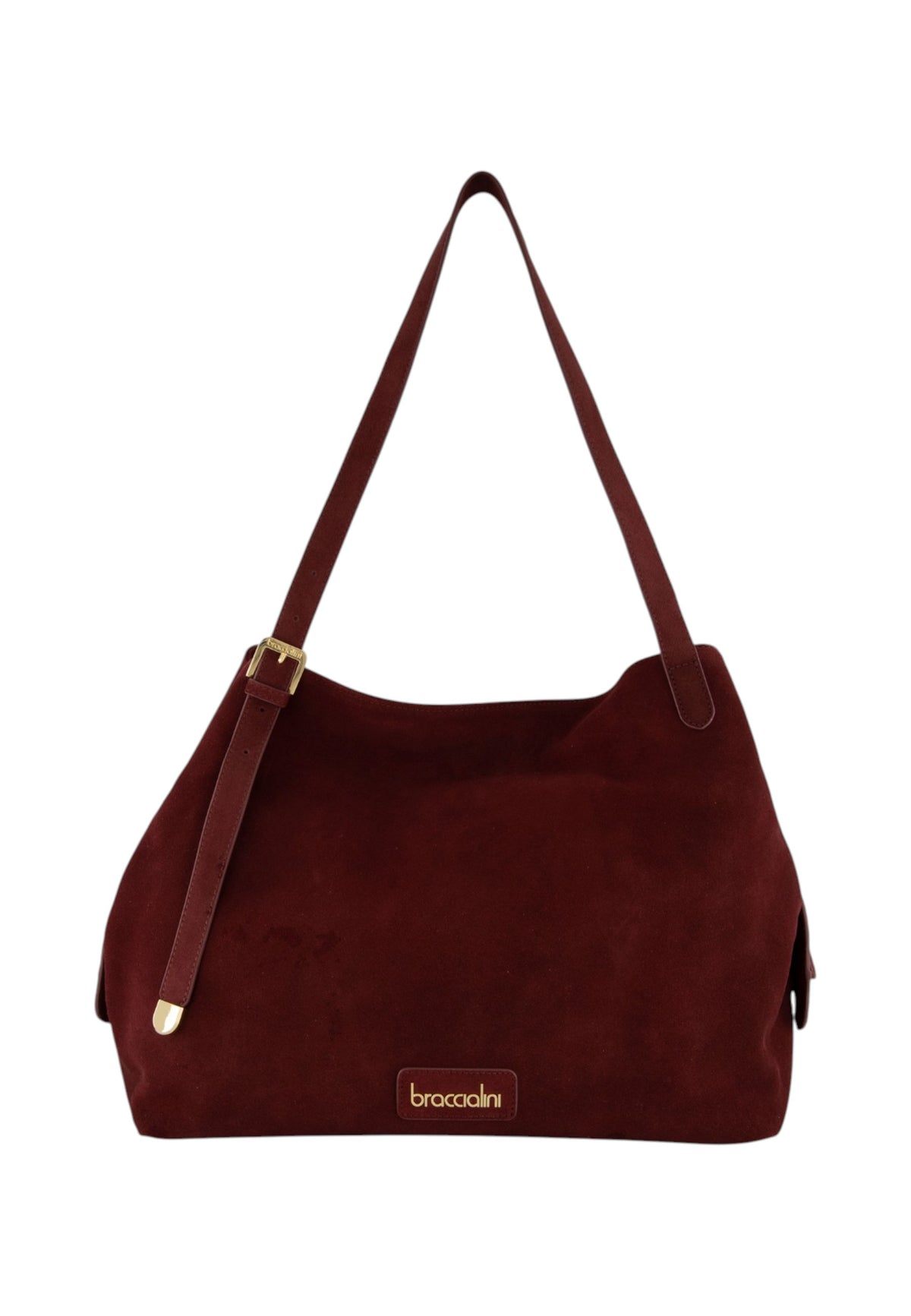Borsa A Spalla Donna Braccialini Shopper, Manico doppio, Chiusura con zip, Due tasche interne, una con zip e una aperta, Finitura effetto camoscio, Dimensioni: 35 x 15.5 x 30 Cm Sara B19373PP