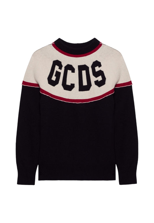 Maglione Collo A Lupetto Uomo Gcds  Stripes Logo B2CM1514KI9