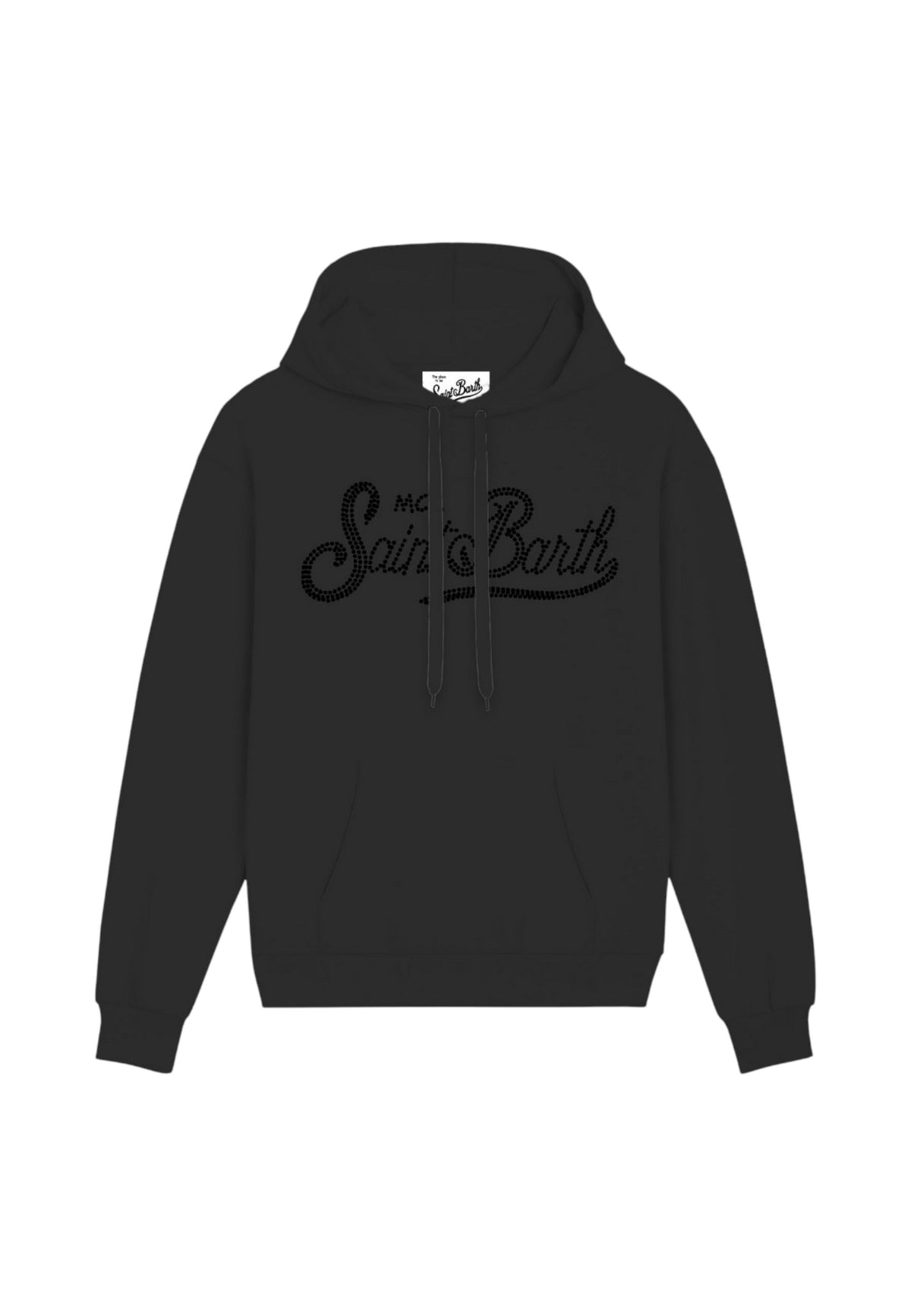 Felpa Con Cappuccio Donna Mc2 Saint Barth Maniche Lunghe, Polsi E Fondo A Coste, Tasca A Marsupio, Il Logo Saint Barth Punteggiato Di Strass Virginia VRG0001-SB