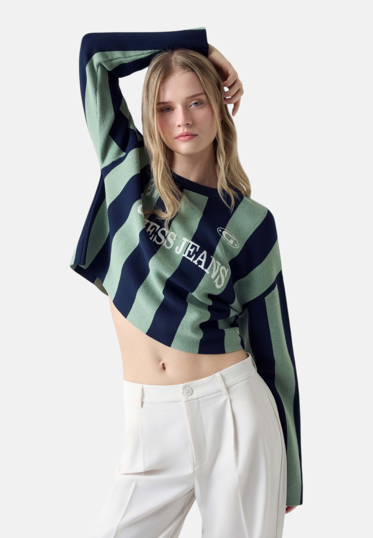Maglia A Girocollo Donna Guess  Gj Striped W6RR17Z3FC2