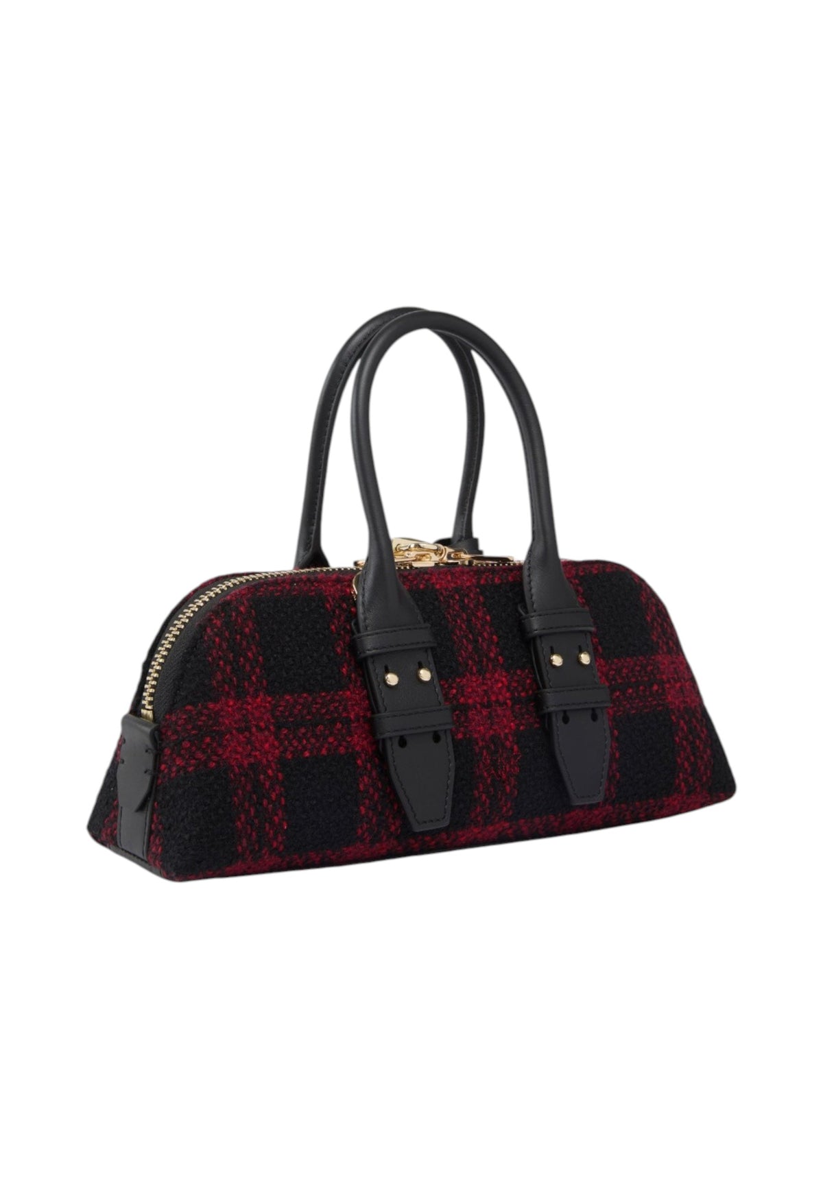 Borsa A Mano Donna Pinko Tweed, dettagli in pelle scamosciata, forma a bauletto, doppi manici, misure 29 x 8 x 22 cm Escape Bag Horizontal Tweed 105334A3NQ