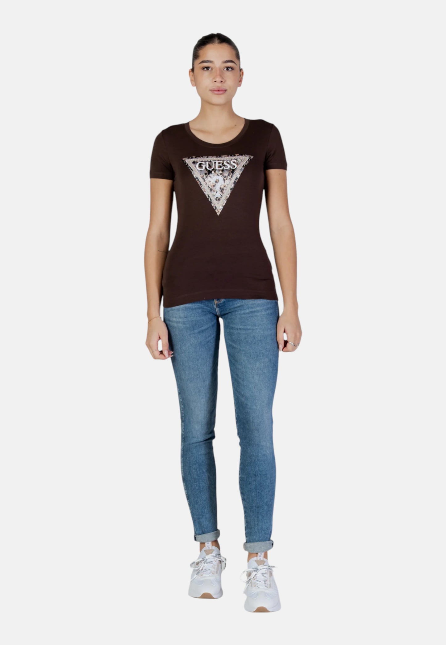 T-Shirt Manica Corta Donna Guess  Leo Triangle W6RI32J1314