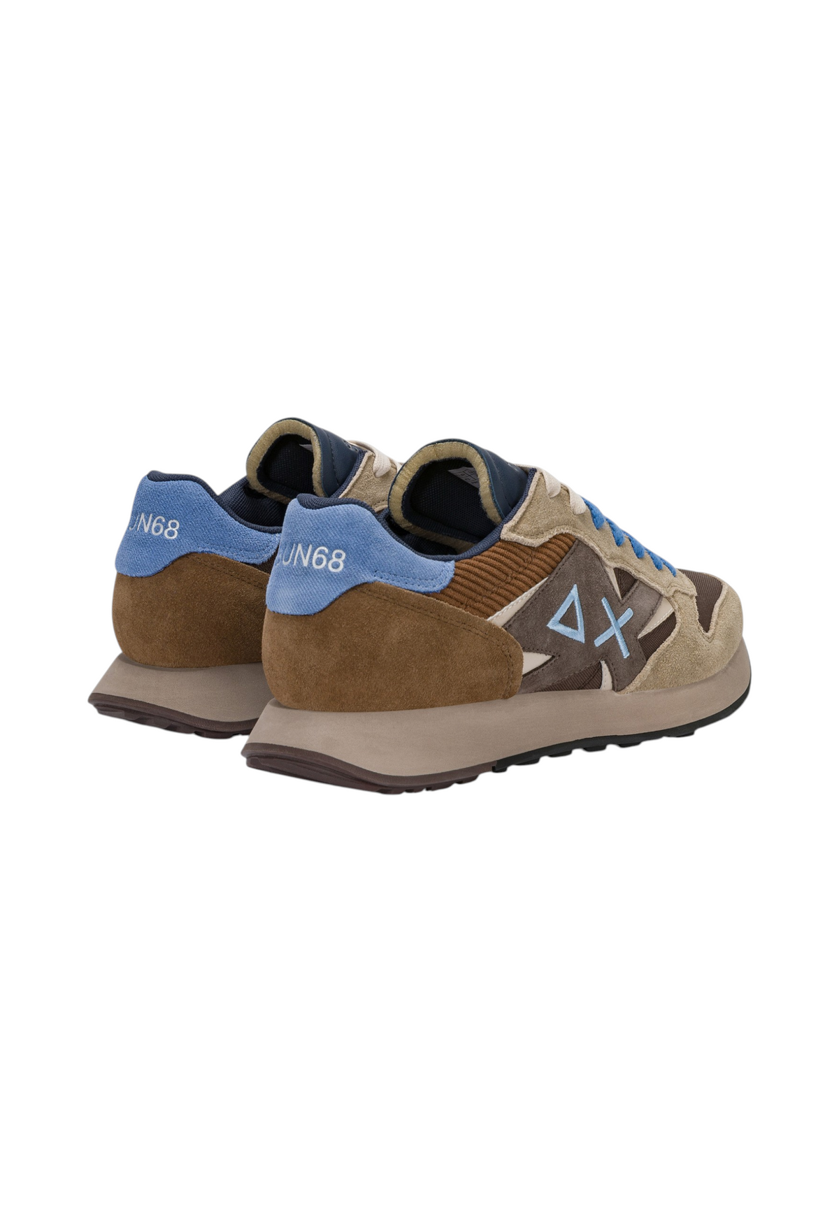 Sneakers Basse Uomo Sun68 Stile Running, Nylon E Suede, Maxi Logo Jaki Winter Z46125